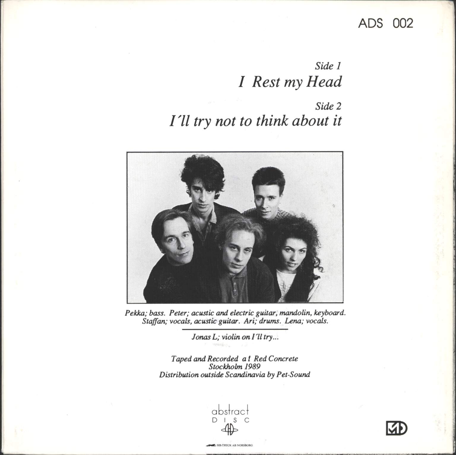 Happy Pilgrims: I Rest My Head, 7" Single (Vinyl)