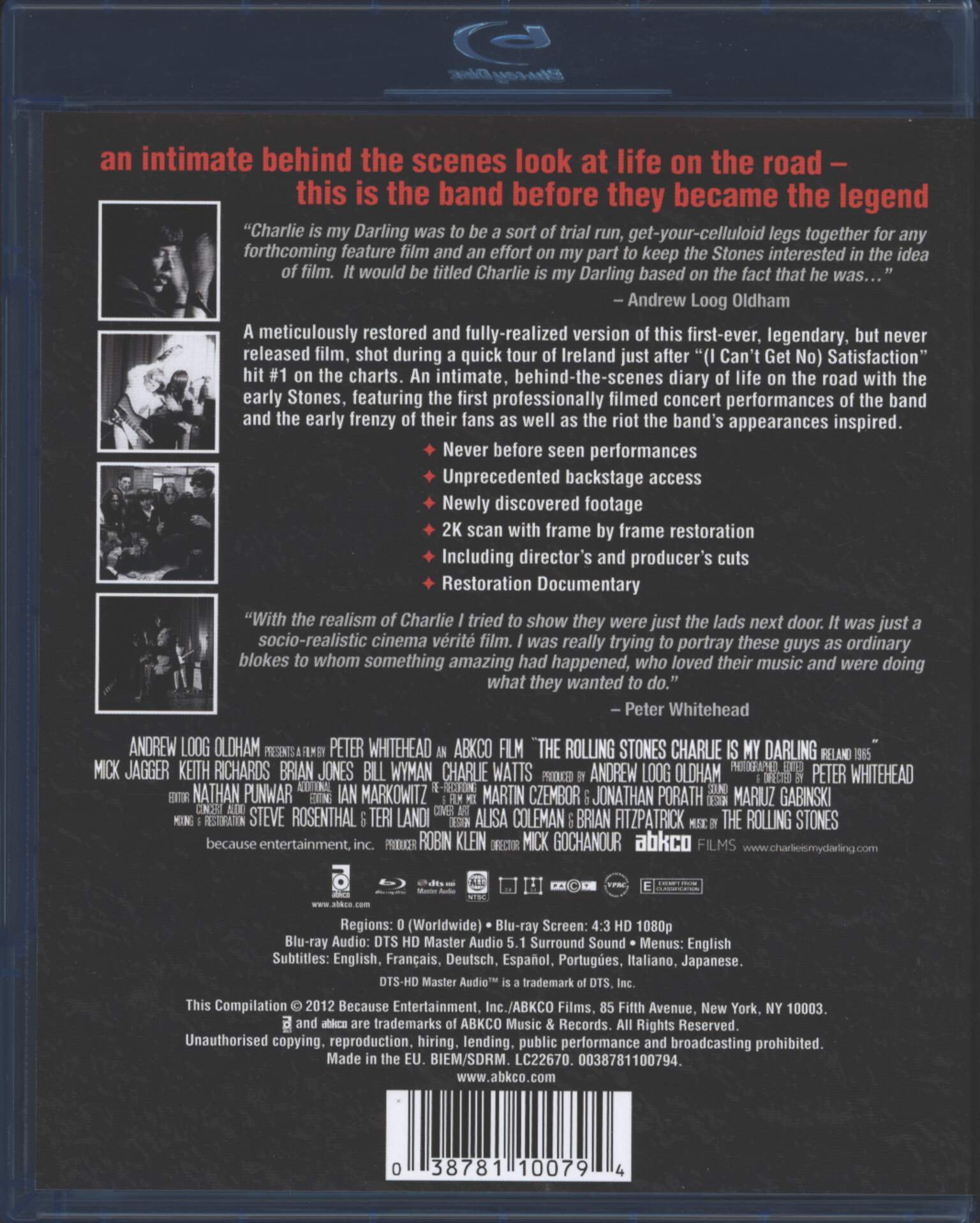 Rolling Stones: Charlie Is My Darling Ireland 1965, Blu-ray Disc