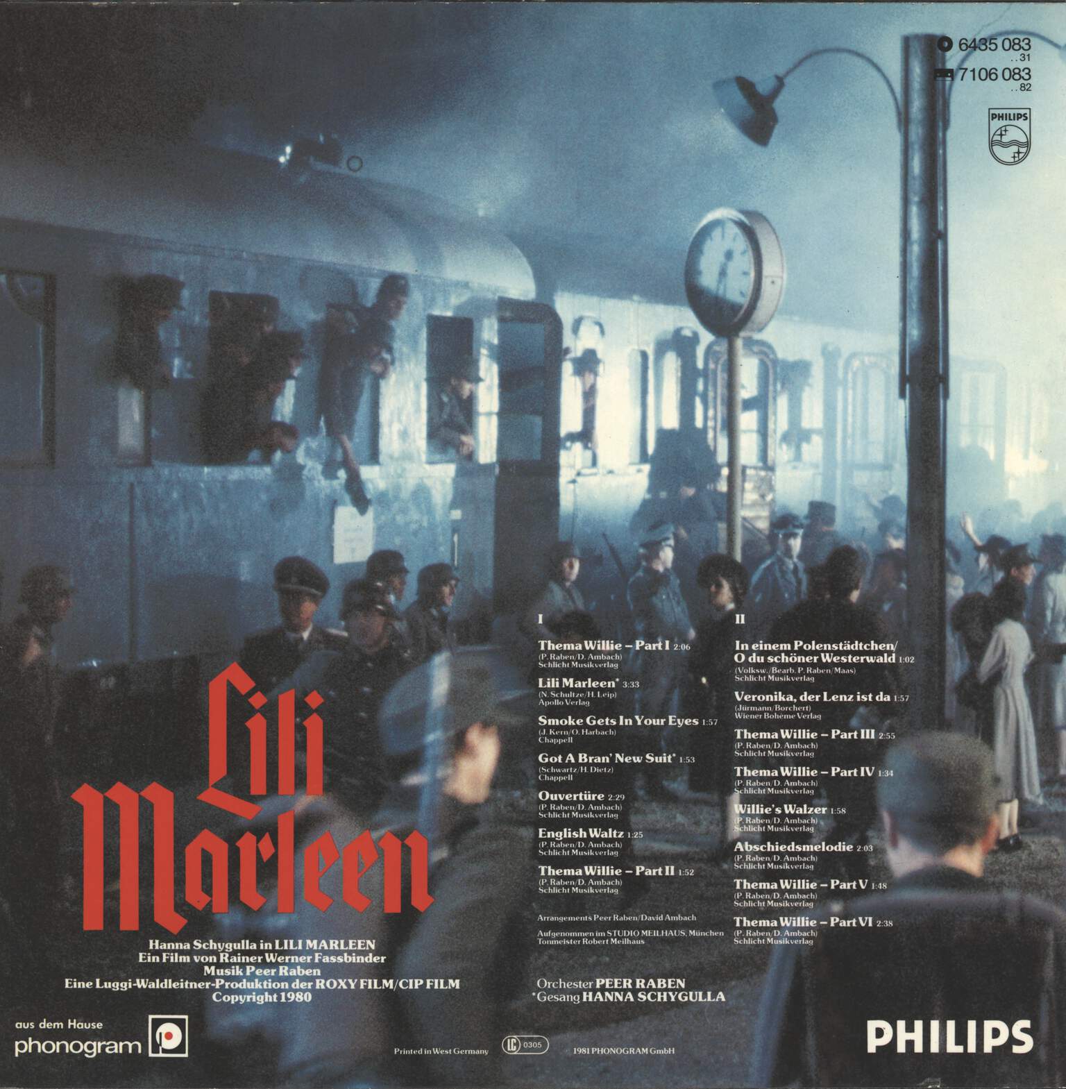 Peer Raben: Lili Marleen - Die Musik Zum Film Von Rainer Werner Fassbinder, LP (Vinyl)
