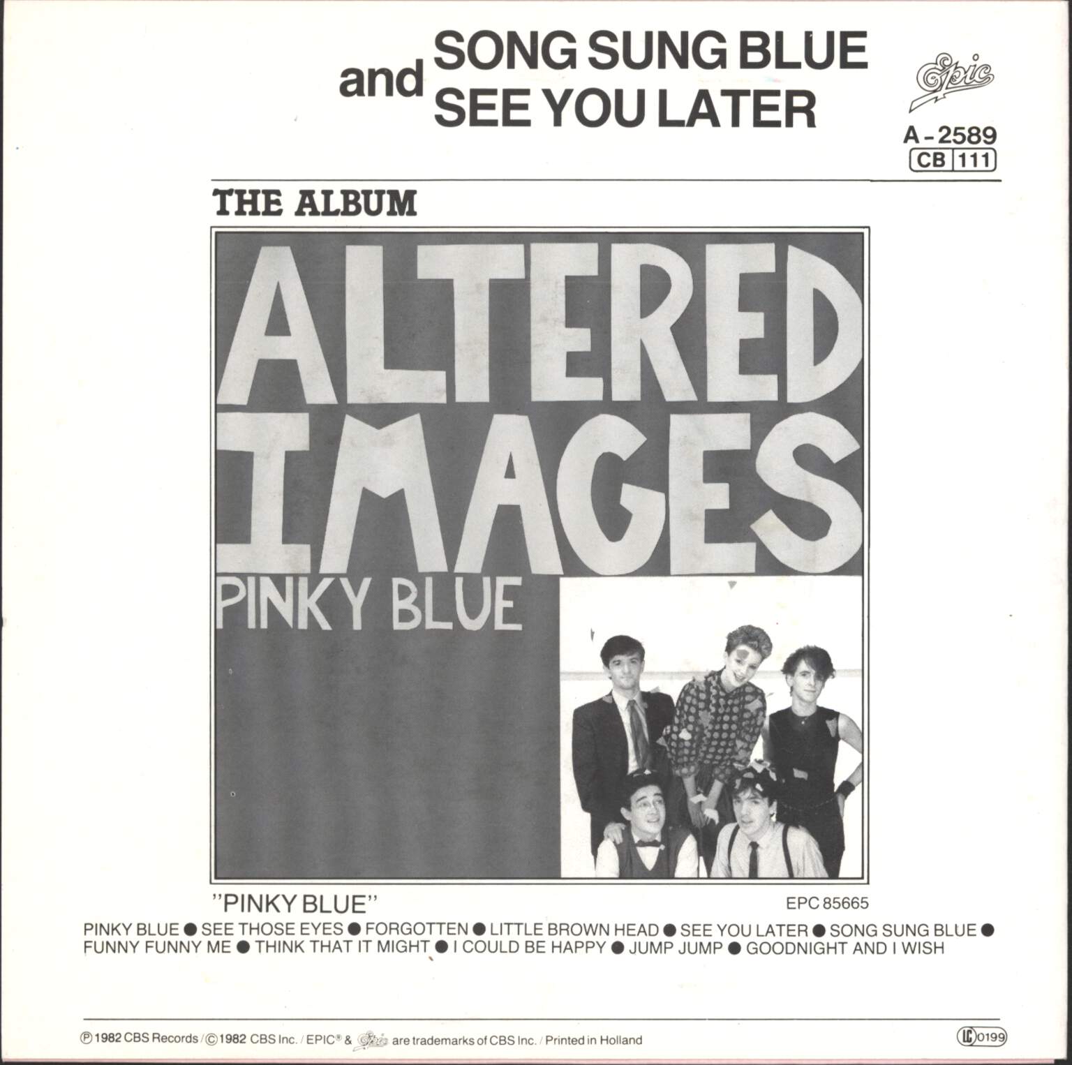 Altered Images: Song Sung Blue / See You Later, 7" Single (Vinyl)
