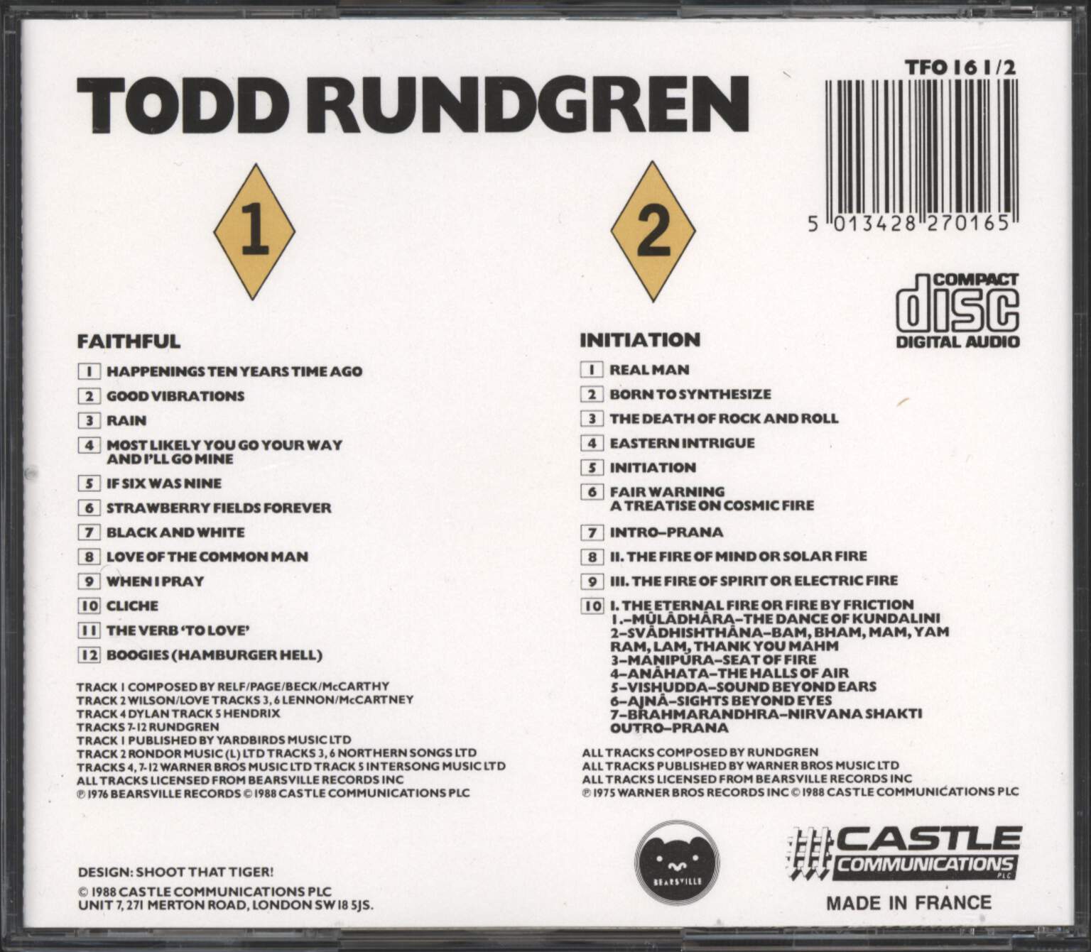 Todd Rundgren: Faithful / Initiation, CD