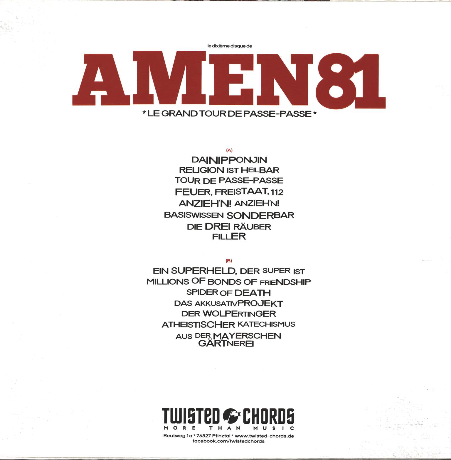 Amen 81: Le Grand Tour De Passe-Passe, LP (Vinyl)