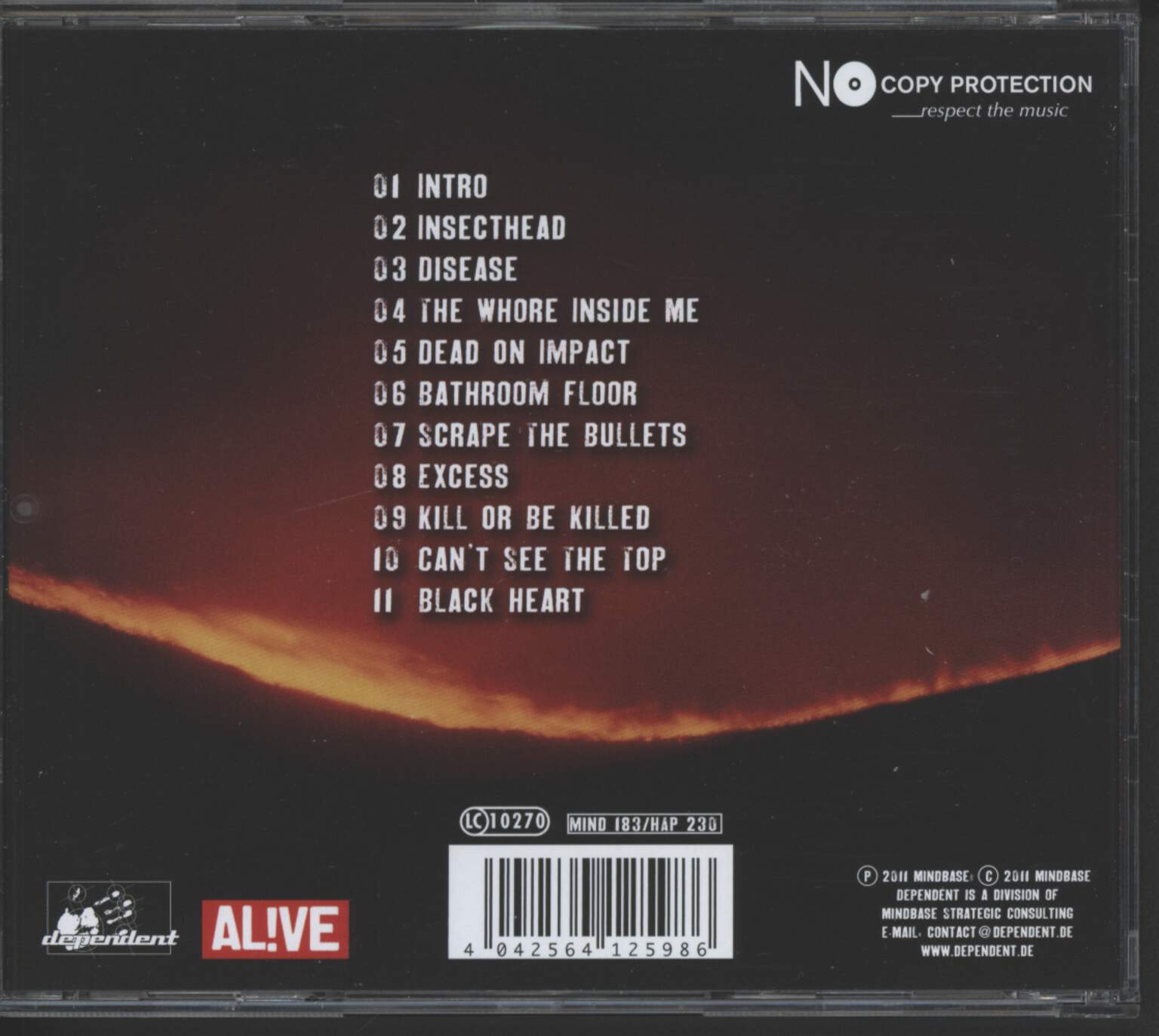Dismantled: The War Inside Me, CD