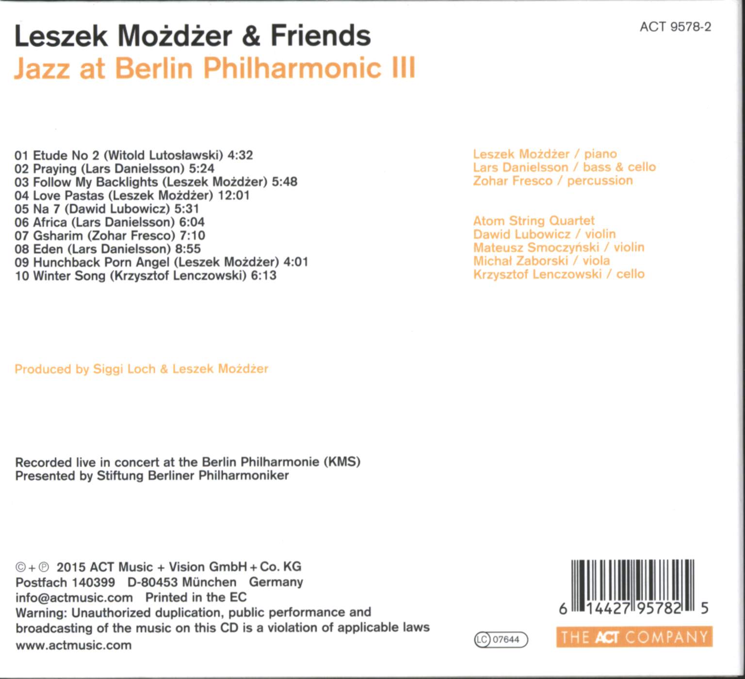 Leszek Możdżer: Jazz At Berlin Philharmonic III Leszek Możdżer & Friends, CD