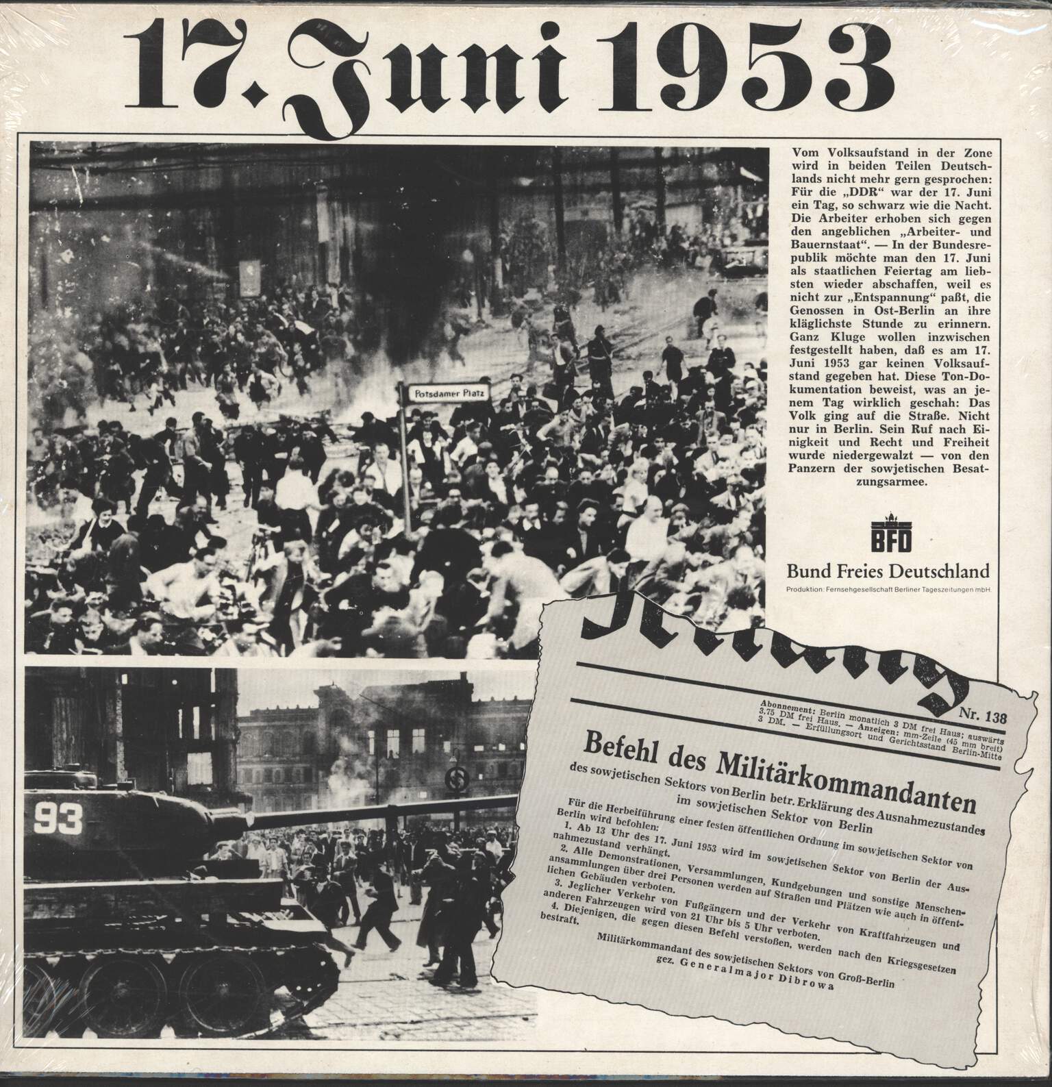 Various: 17. Juni 1953 - Original-Ton-Dokumente, LP (Vinyl)