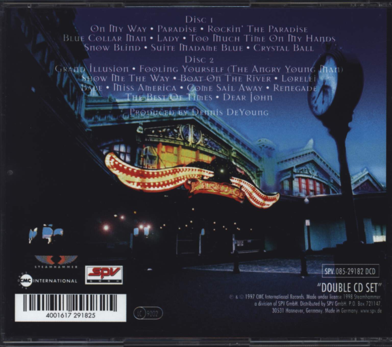 Styx: Return To Paradise, 2×CD