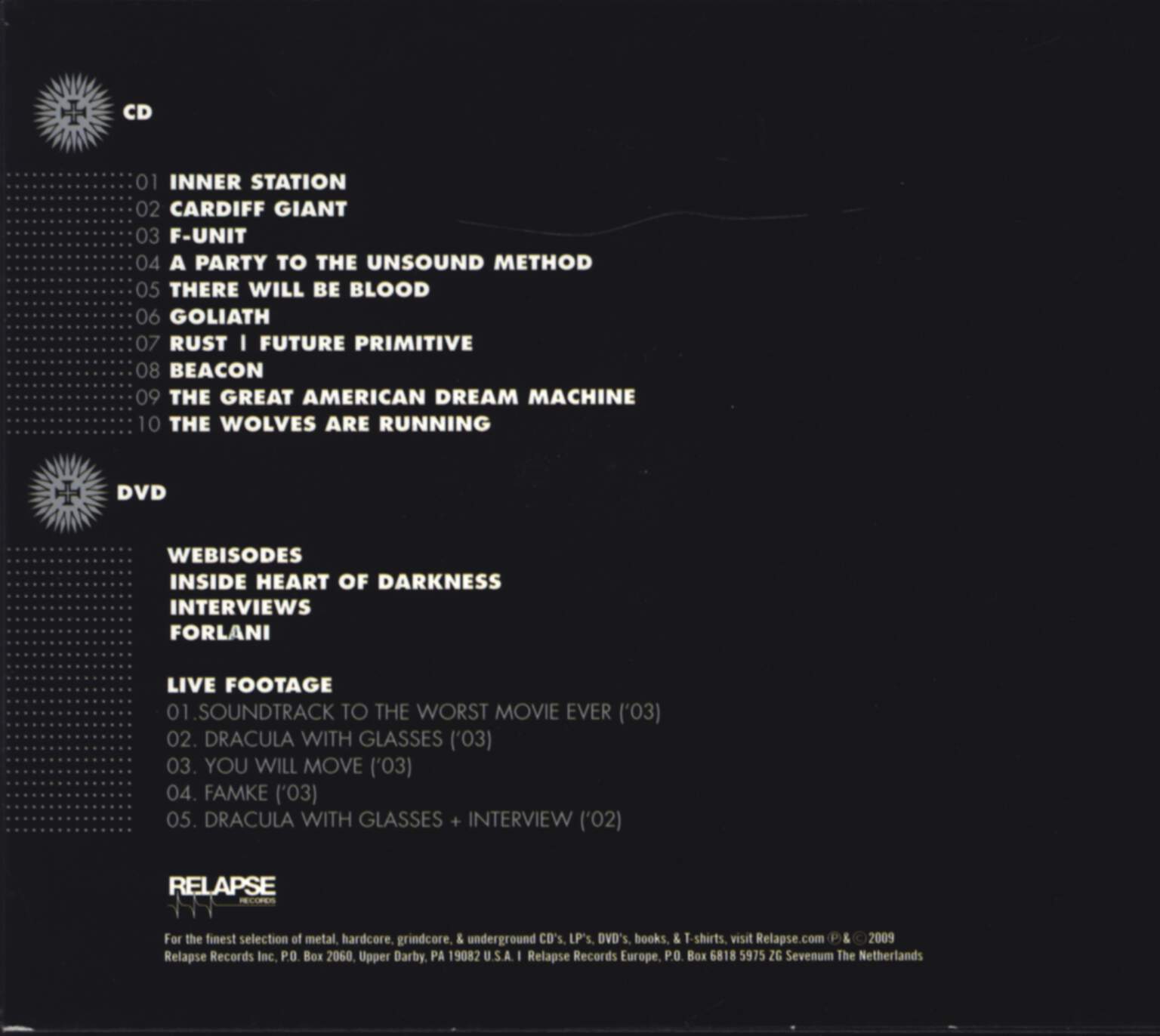 Burnt By The Sun: Heart Of Darkness, CD