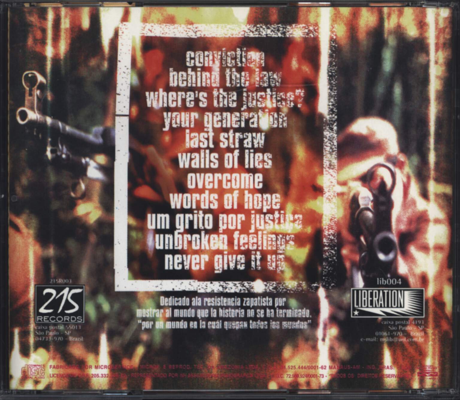 Self Conviction: A War To Show That Peace Means Justice For Everyone, CD