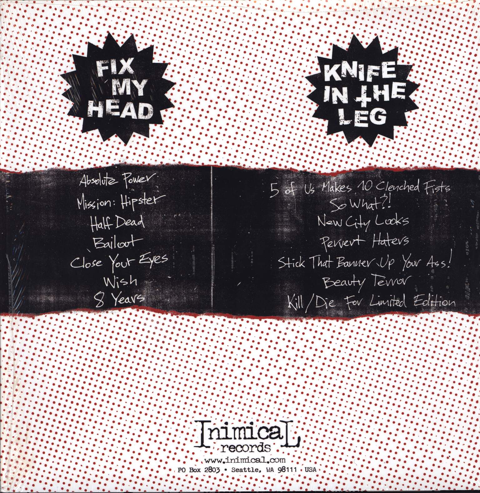 Knife In The Leg: Knife In The Leg / Fix My Head, 12" Maxi Single (Vinyl)