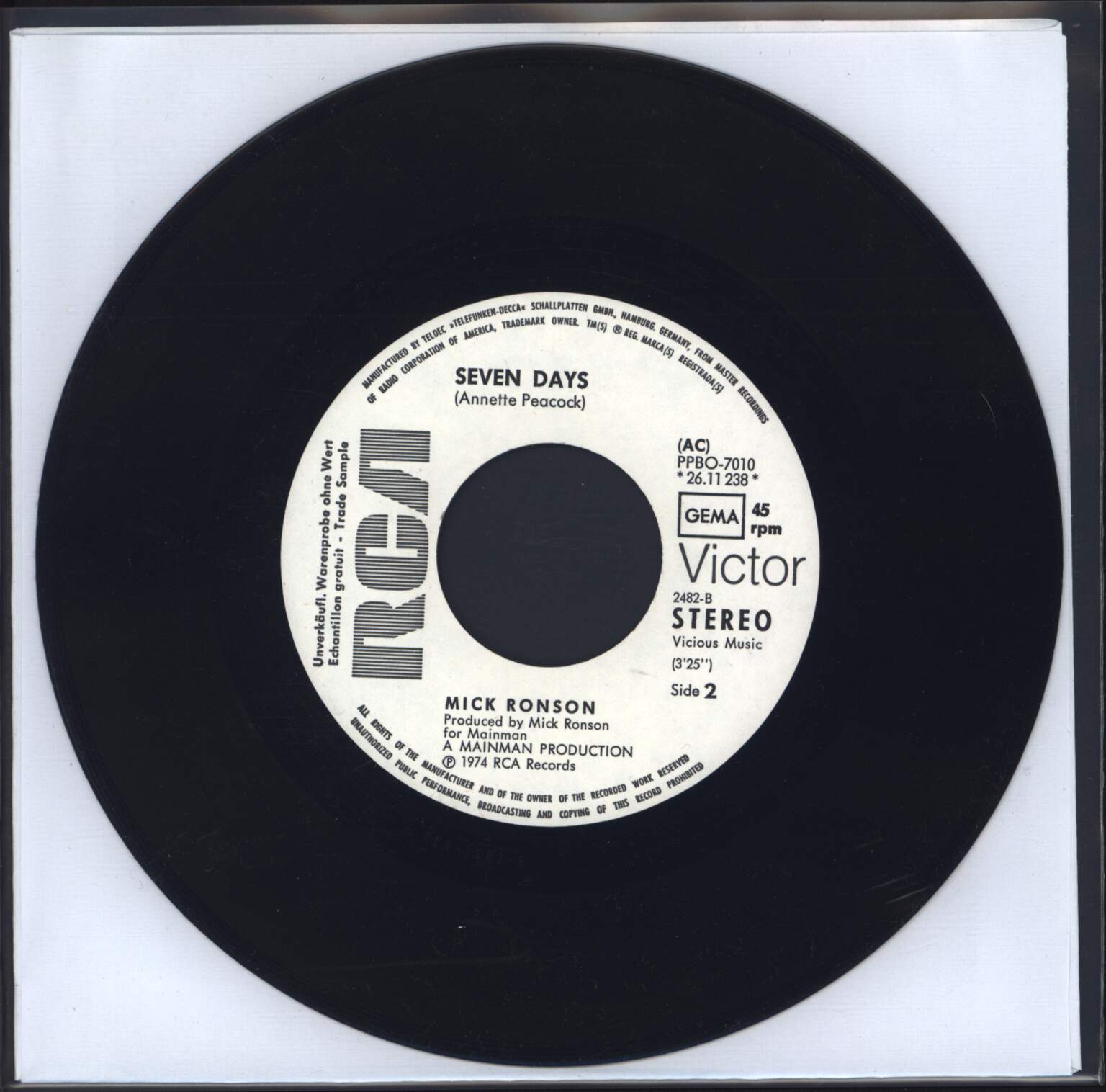 Mick Ronson: Billy Porter, 7" Single (Vinyl)