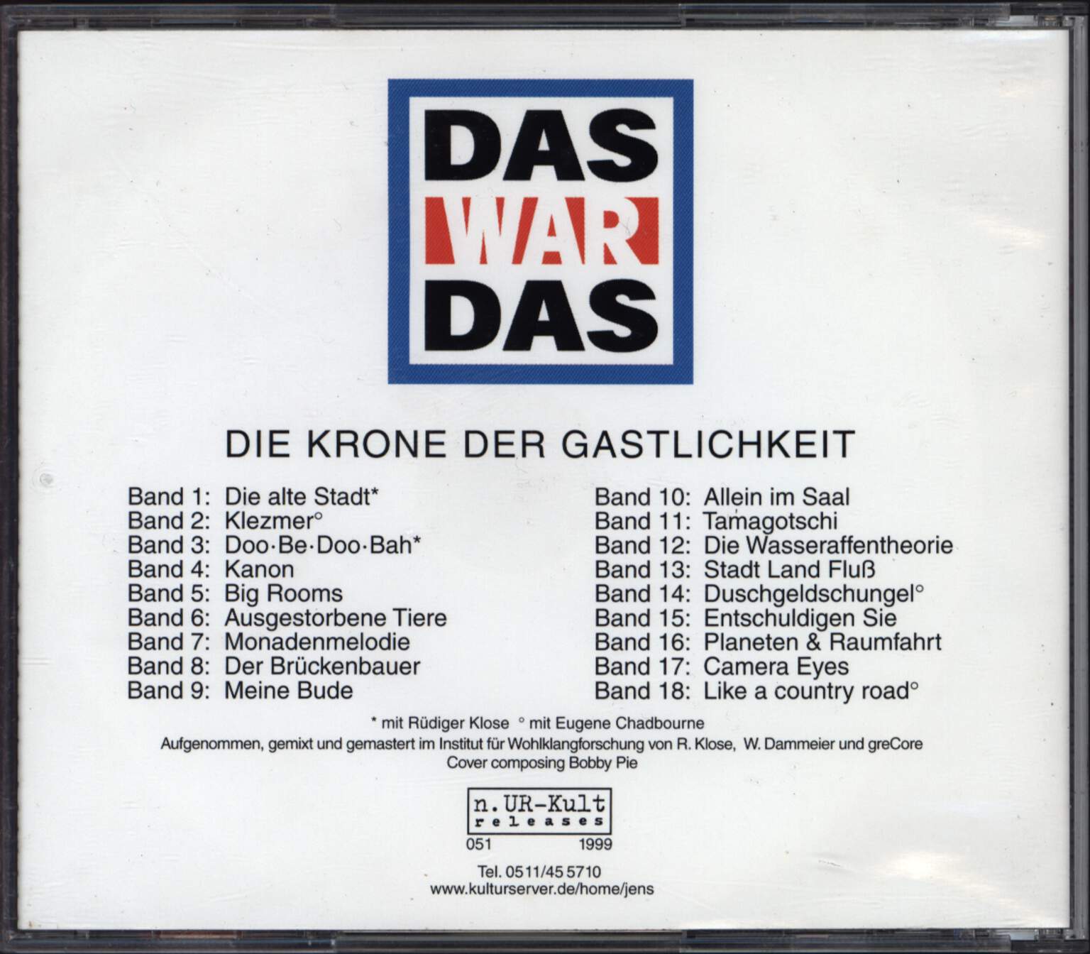 Krone Der Gastlichkeit: Das War Das, CD