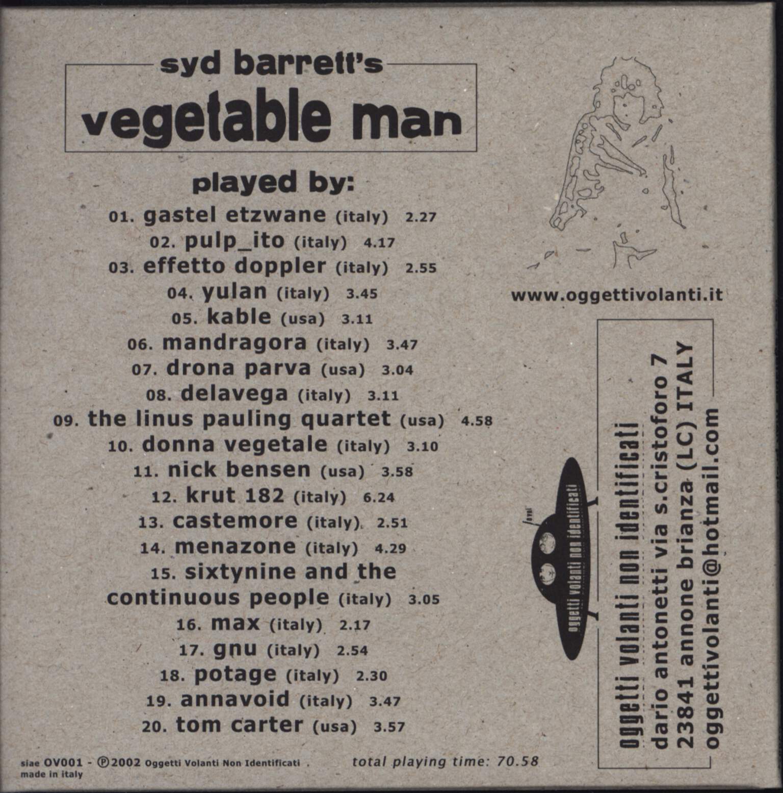 Various: The Vegetable Man Project Vol. 1, CD