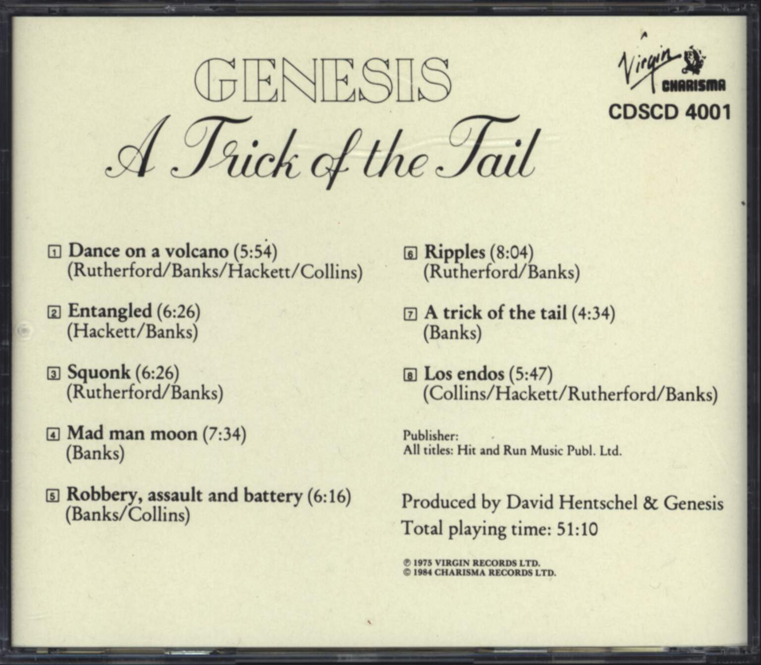Genesis: A Trick Of The Tail, CD