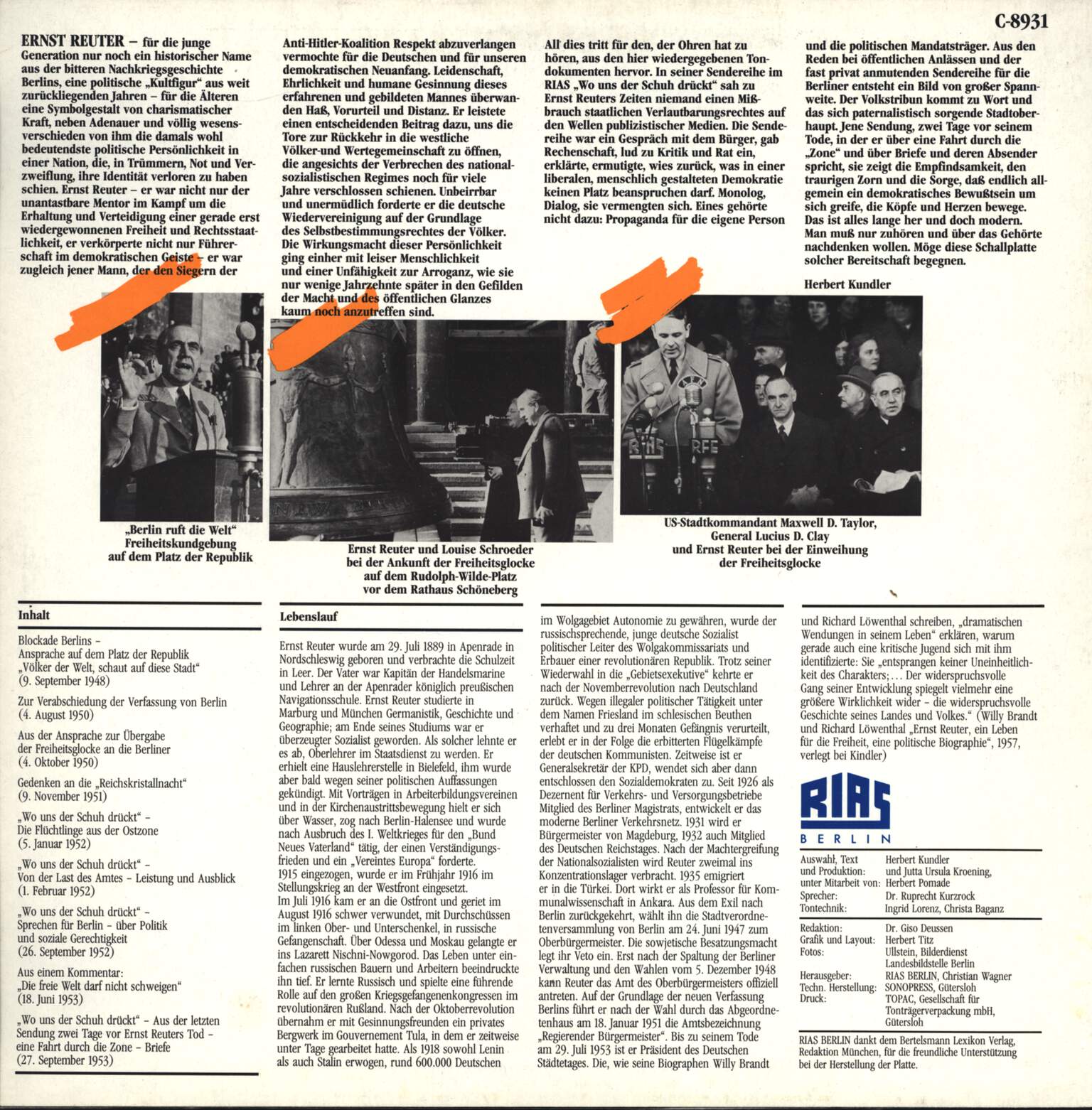 Ernst Reuter: Ernst Reuter/Wo uns der Schuh drückt..., LP (Vinyl)