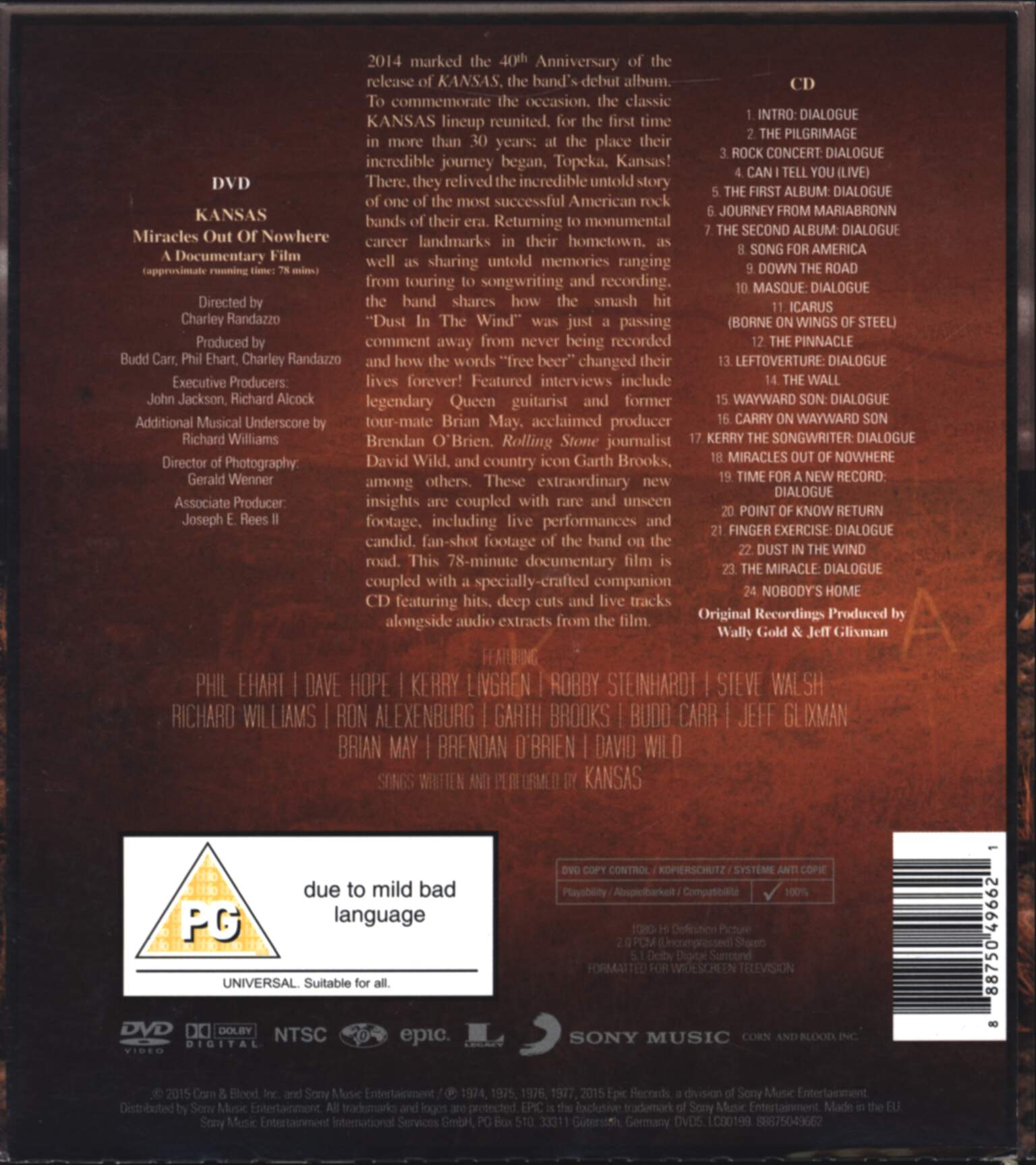 Kansas: Miracles Out Of Nowhere, DVD