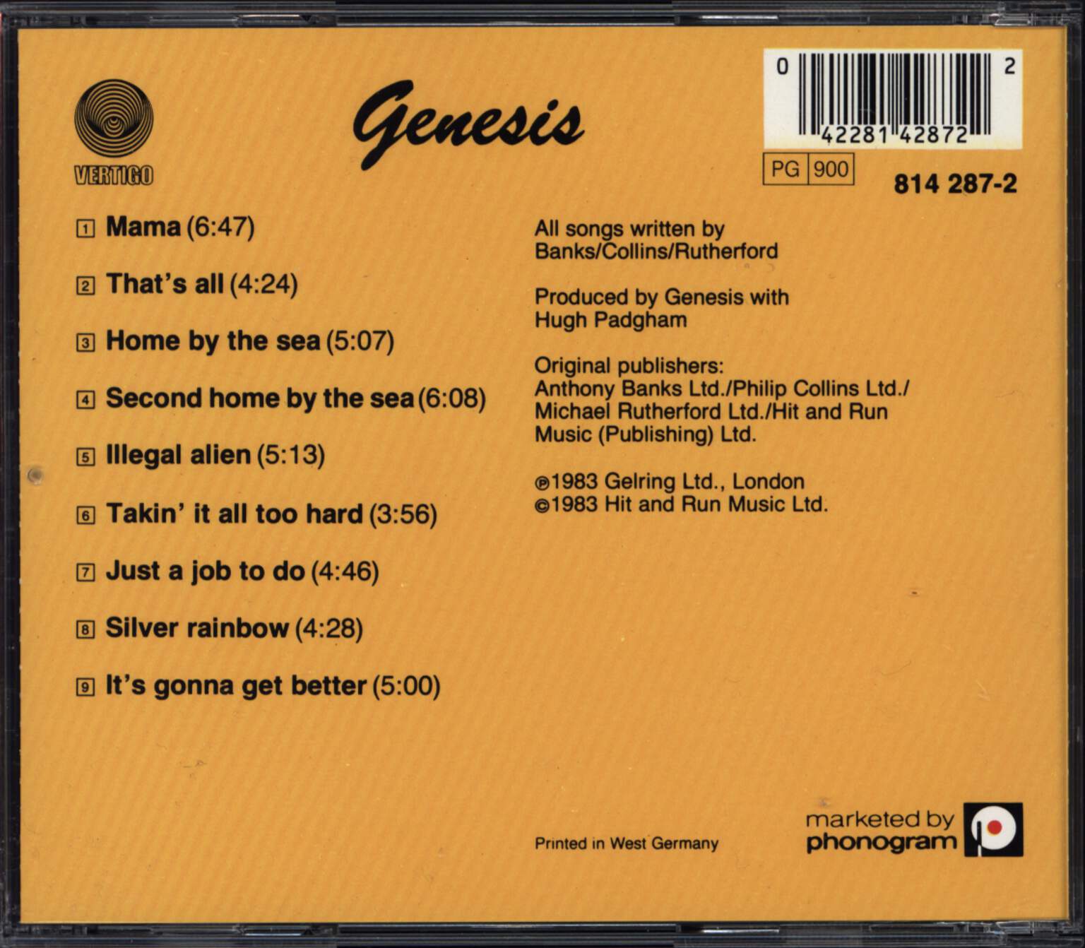 Genesis: Genesis, CD