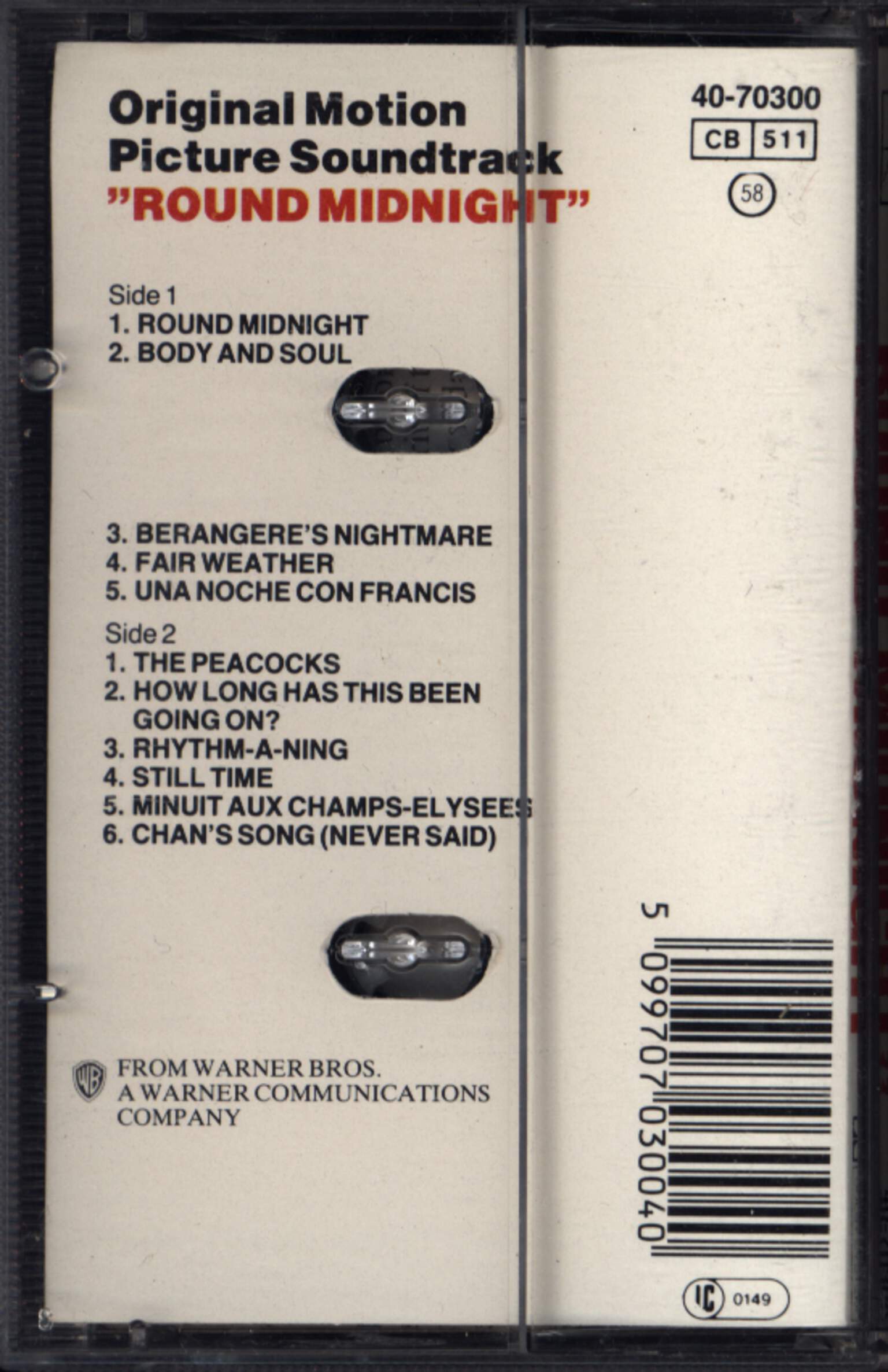 Herbie Hancock: Round Midnight - Original Motion Picture Soundtrack, Tape