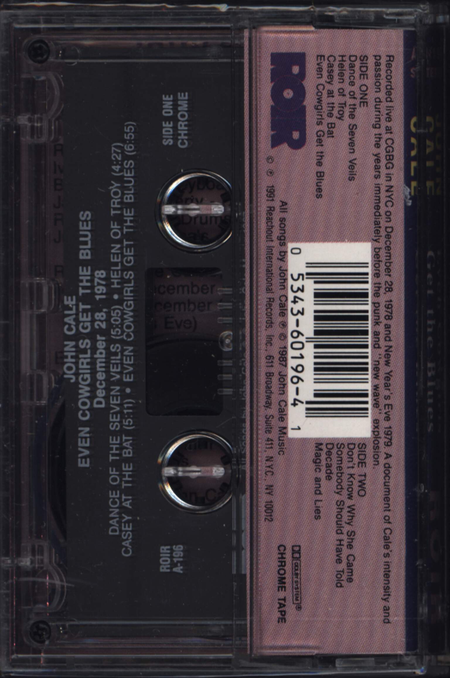 John Cale: Even Cowgirls Get The Blues, Compact Cassette