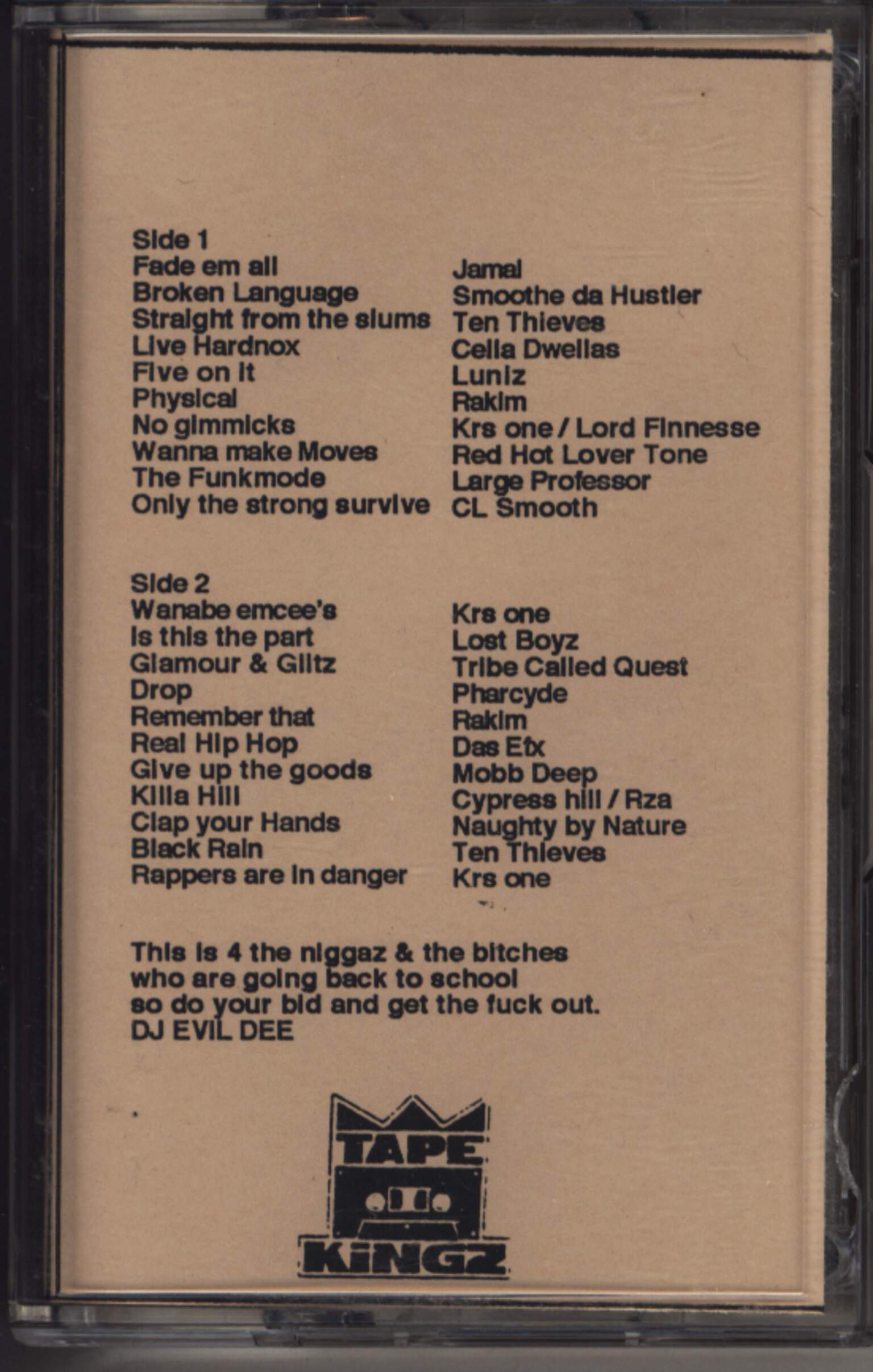 Evil Dee: Back To School Sh*t Part Two, Compact Cassette