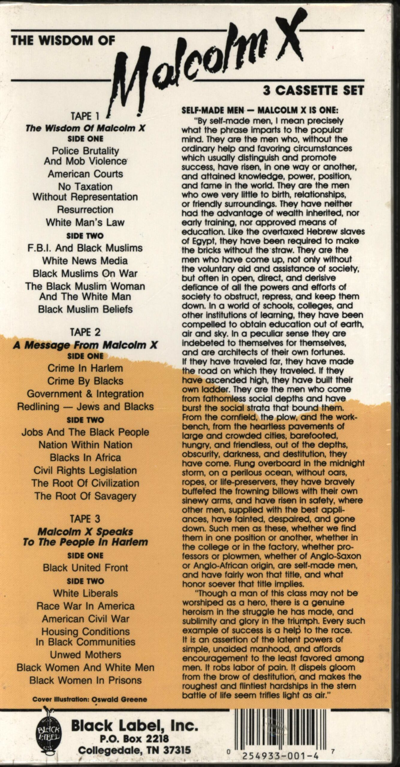 Malcolm X: The Wisdom Of Malcolm X, 3×Tape