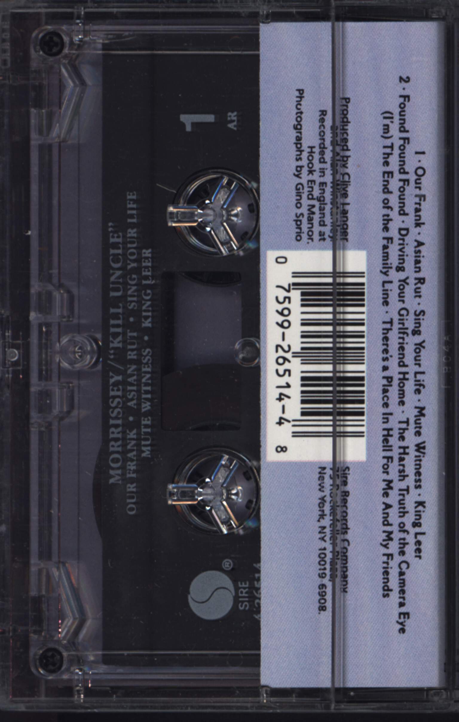 Morrissey: Kill Uncle, Compact Cassette