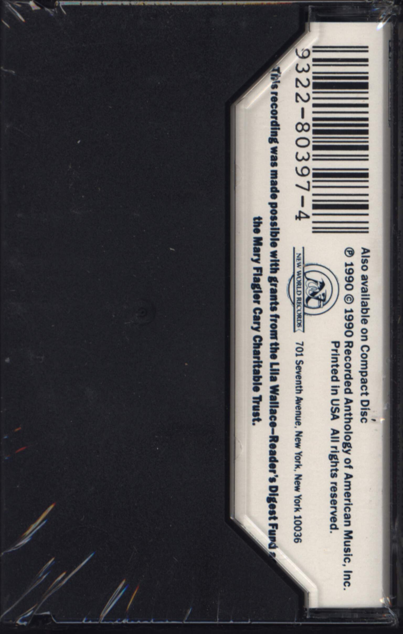 The New York Composers Orchestra: The New York Composers Orchestra, Compact Cassette