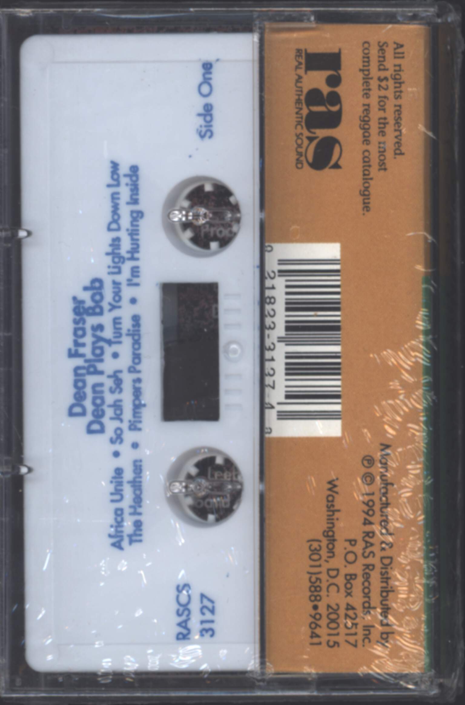 Dean Fraser: Dean Plays Bob, Compact Cassette