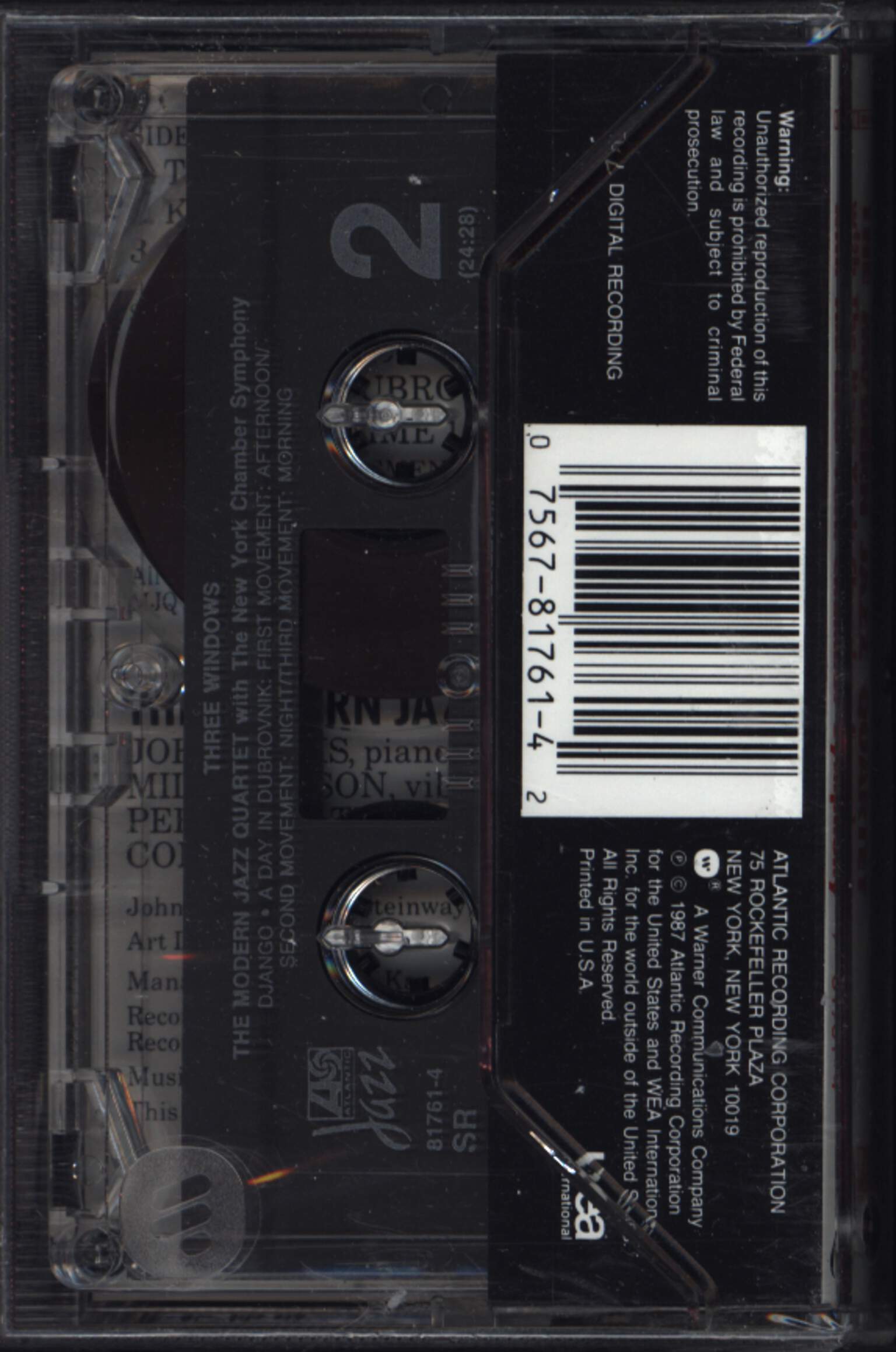The Modern Jazz Quartet: Three Windows, Compact Cassette