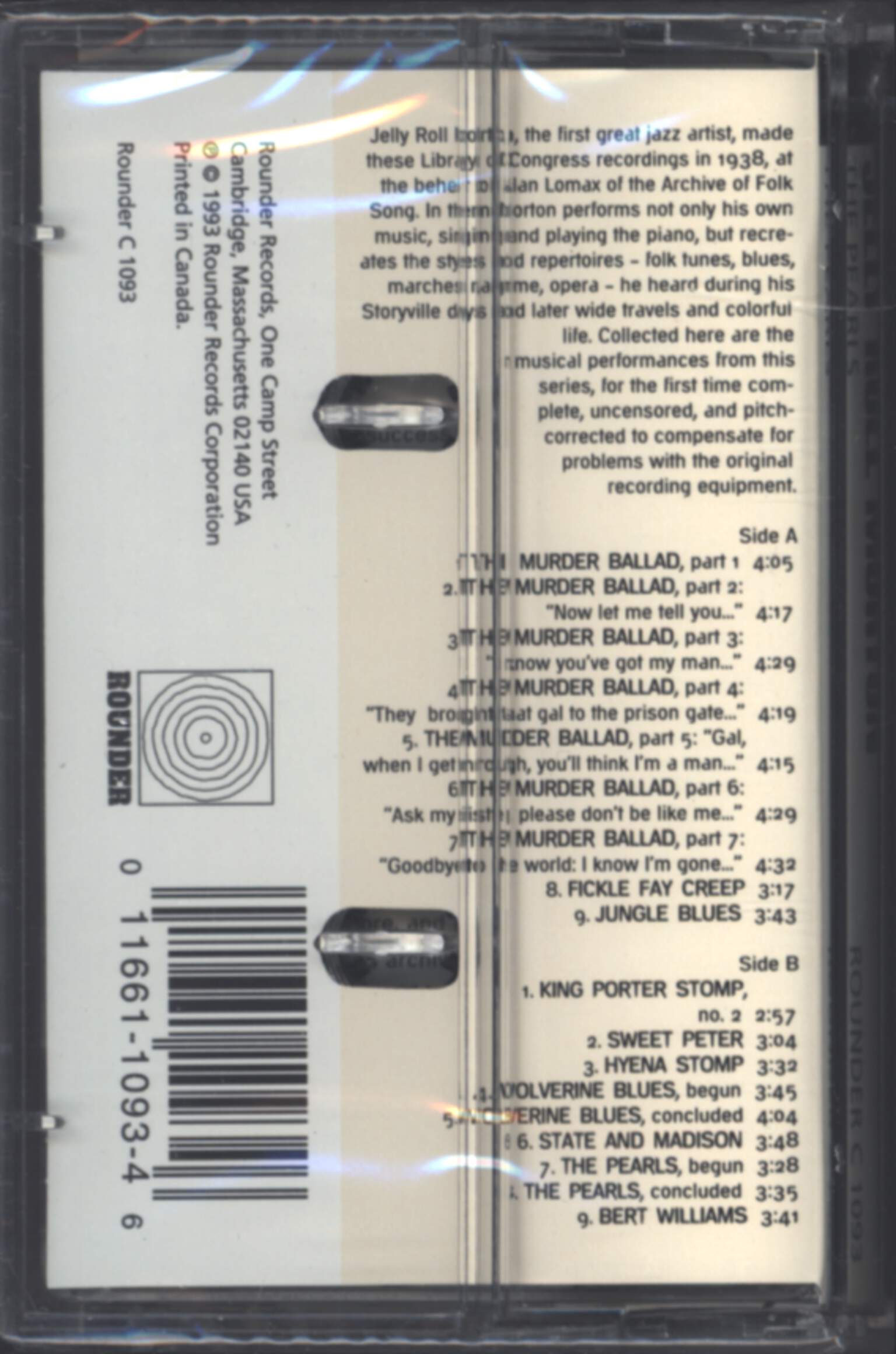 Jelly Roll Morton: The Pearls: The Library Of Congress Recordings, Volume 3, Tape