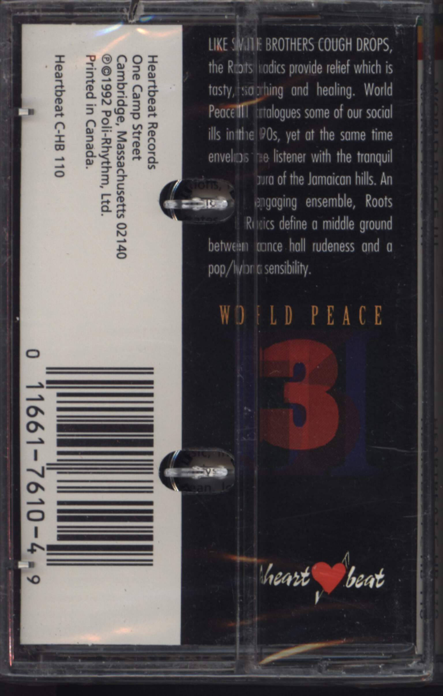 The Roots Radics: World Peace Three, Compact Cassette