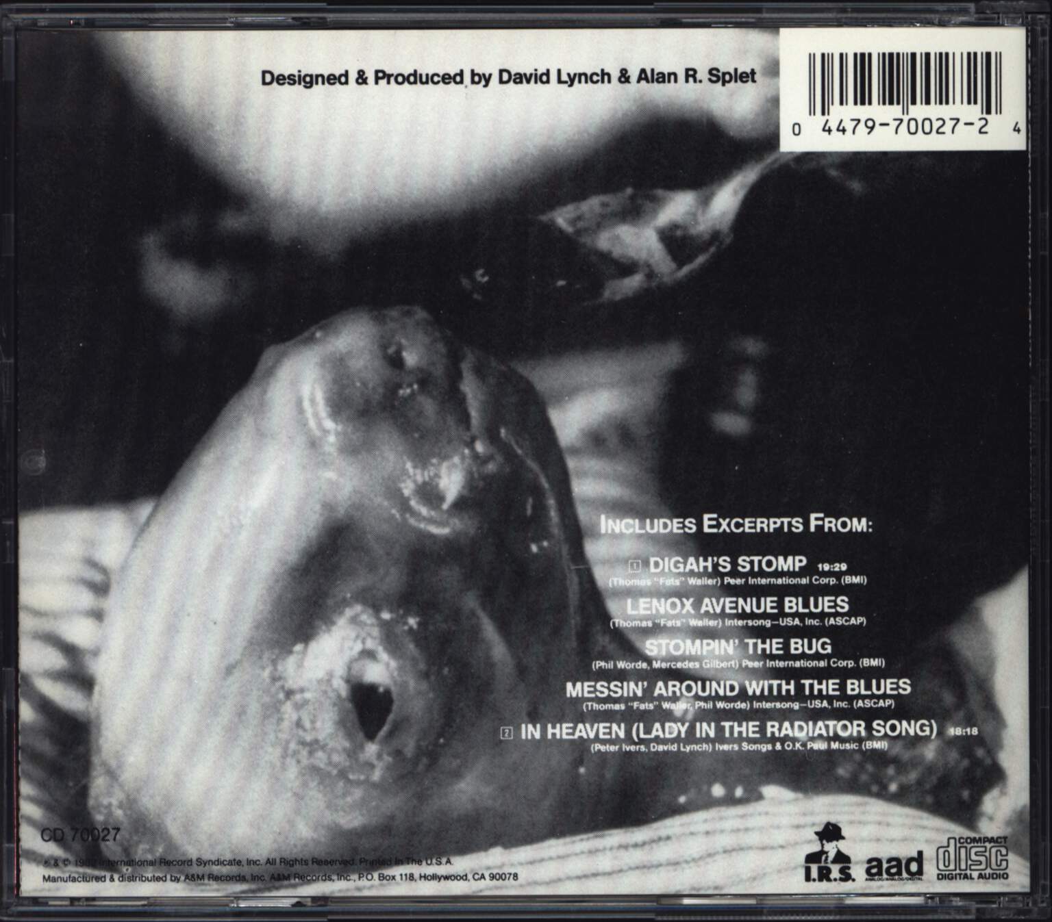 David Lynch: Eraserhead Original Soundtrack, CD