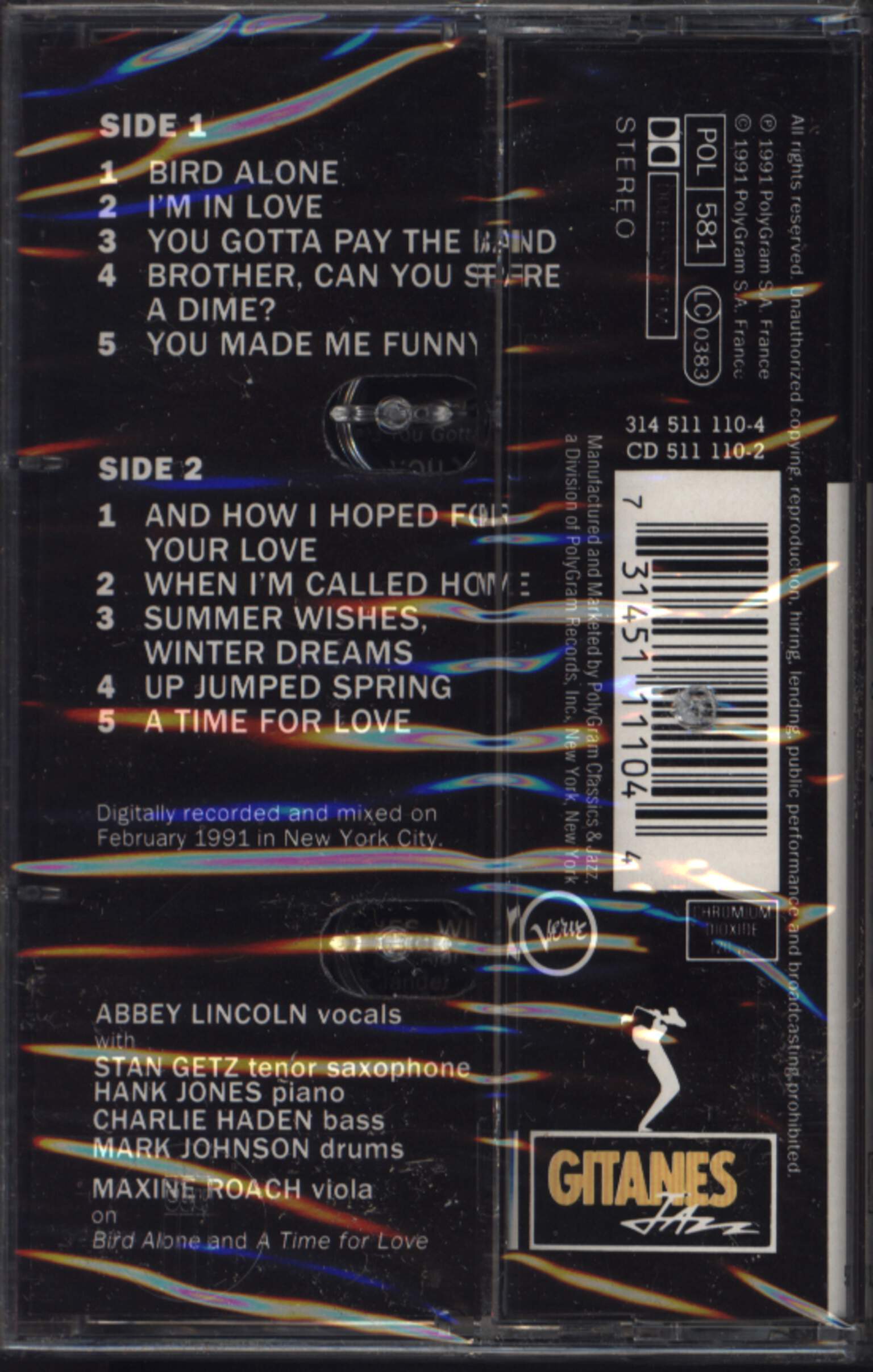 Abbey Lincoln: You Gotta Pay The Band, Compact Cassette