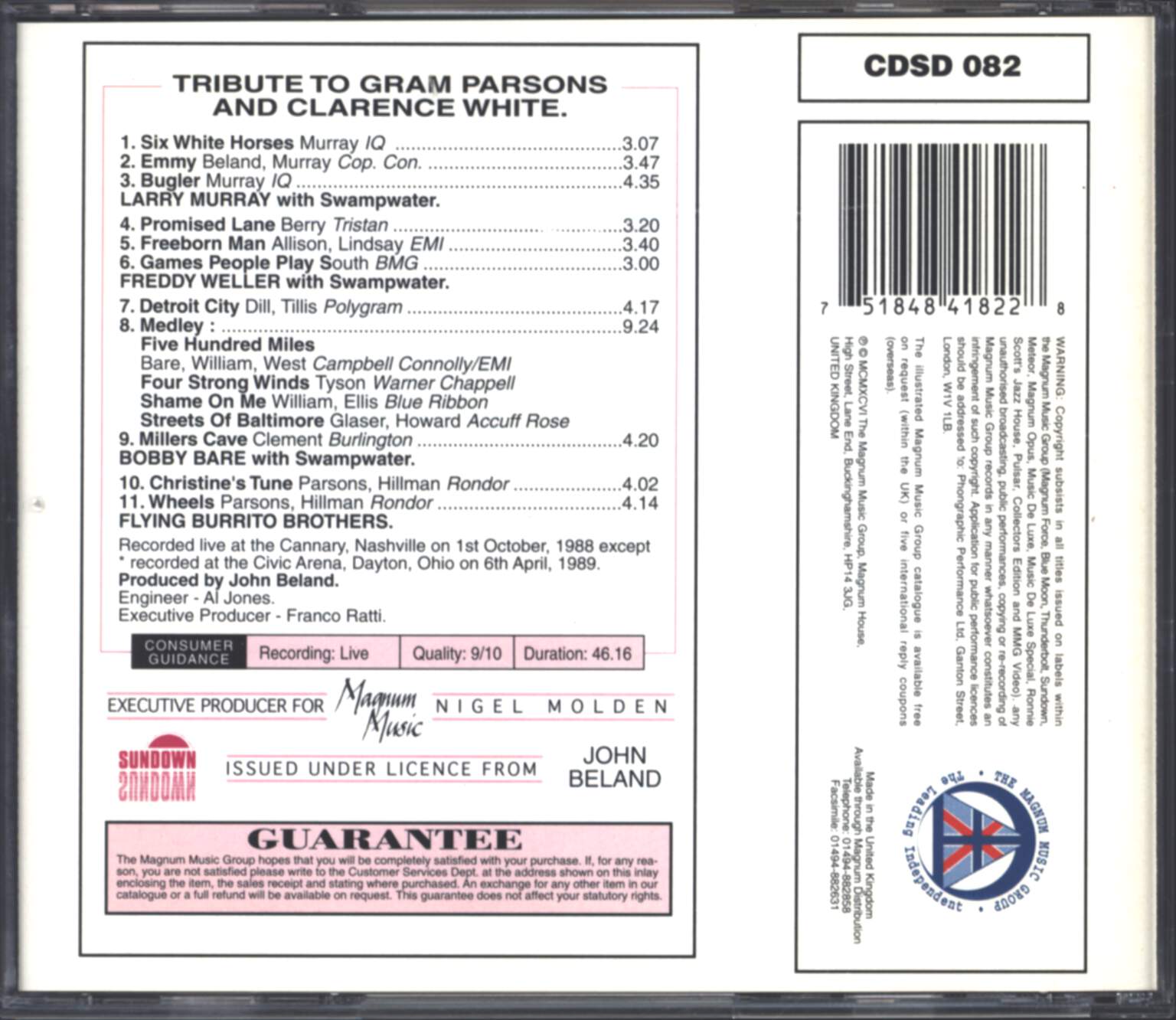 Various: Tribute To Gram Parsons And Clarence White, CD