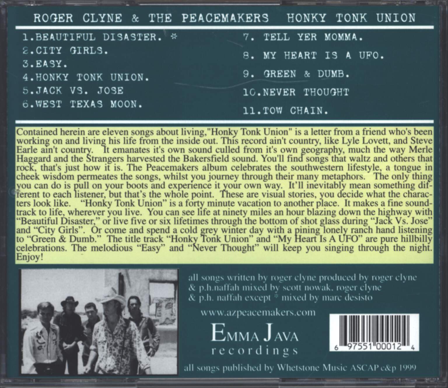 Roger Clyne & The Peacemakers: Honky Tonk Union, CD