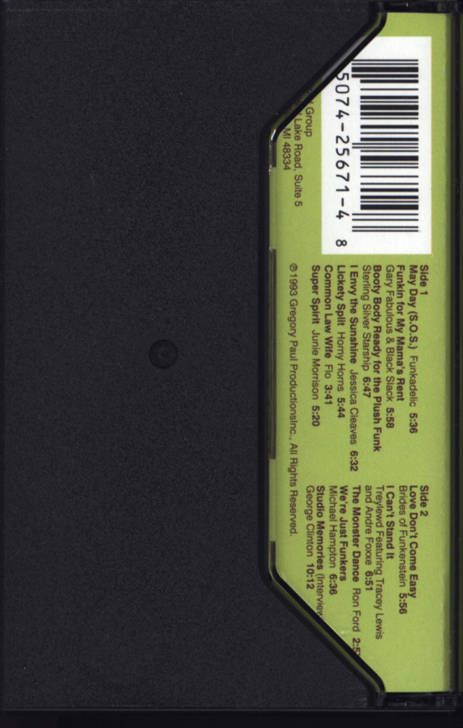 Various: George Clinton Family Series Volume 3 - Plush Funk, Compact Cassette