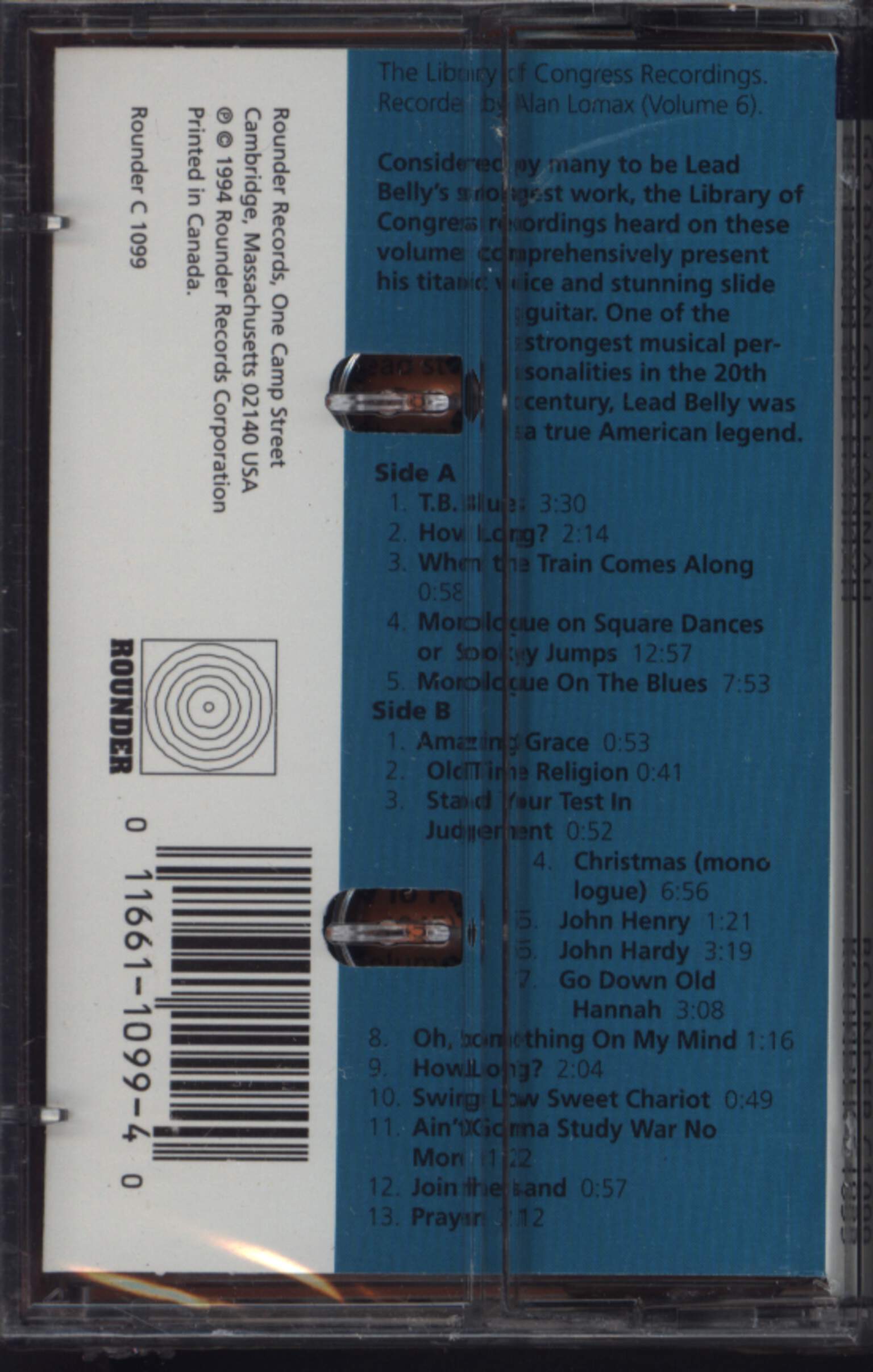 Leadbelly: Go Down Old Hannah - The Library Of Congress Recordings, Volume Six, Compact Cassette