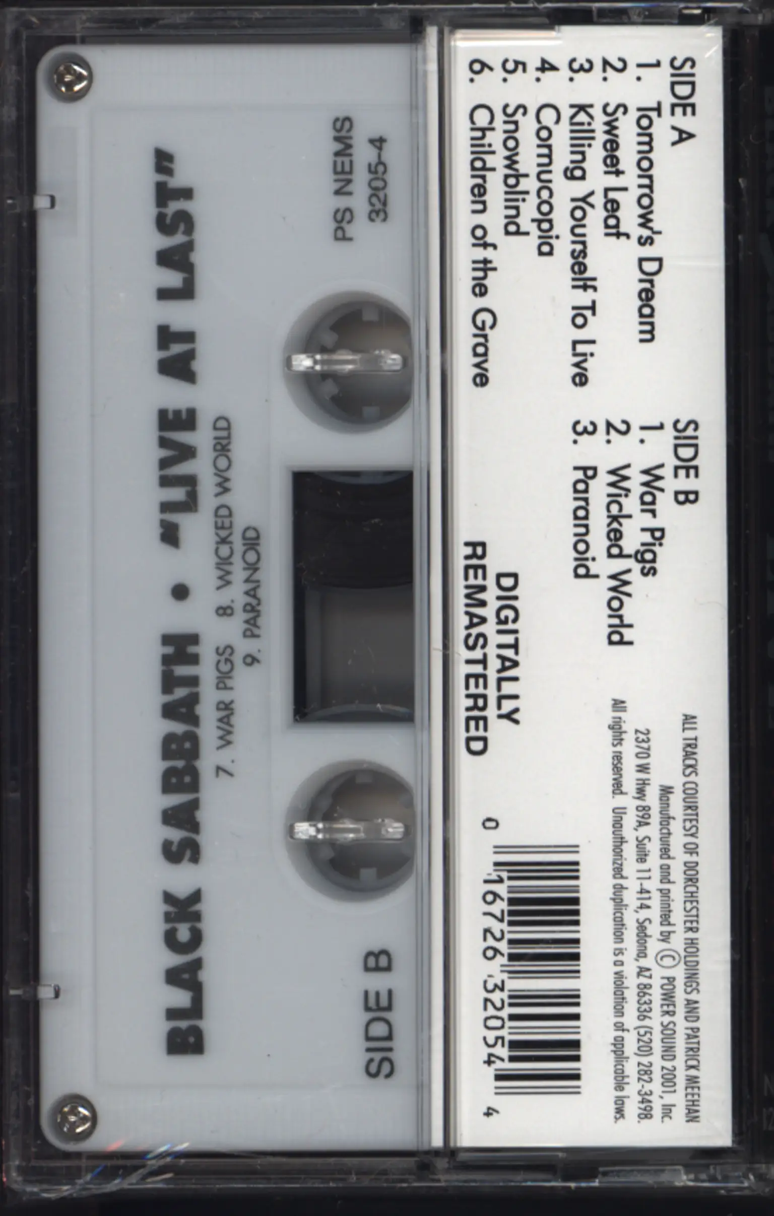 Black Sabbath: Live At Last, Compact Cassette