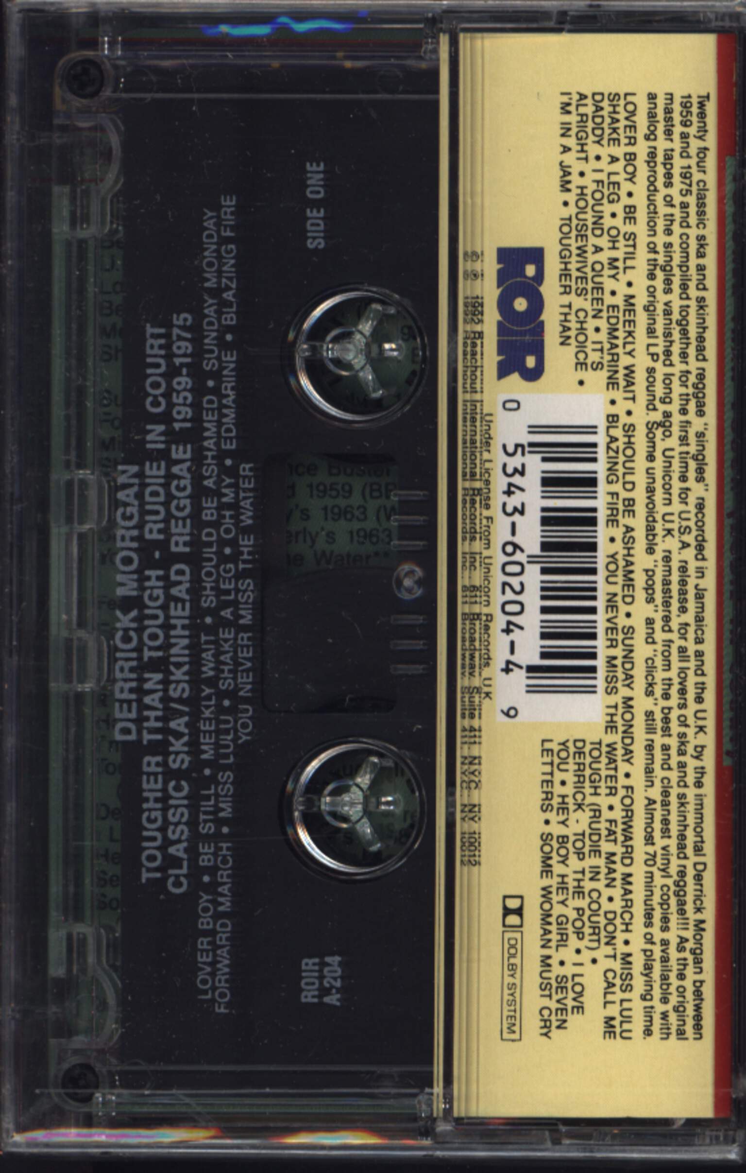Derrick Morgan: Tougher Than Tough (Rudie In Court), Compact Cassette