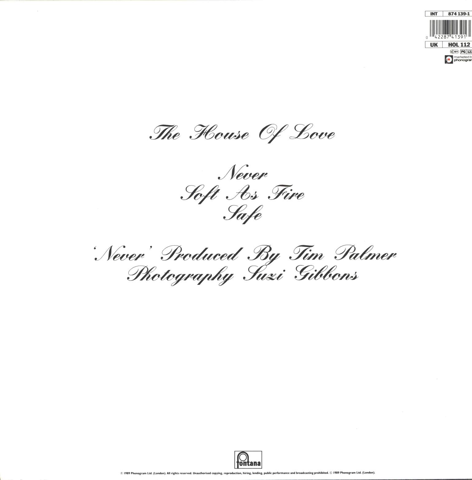 The House Of Love: Never, 12" Maxi Single (Vinyl)