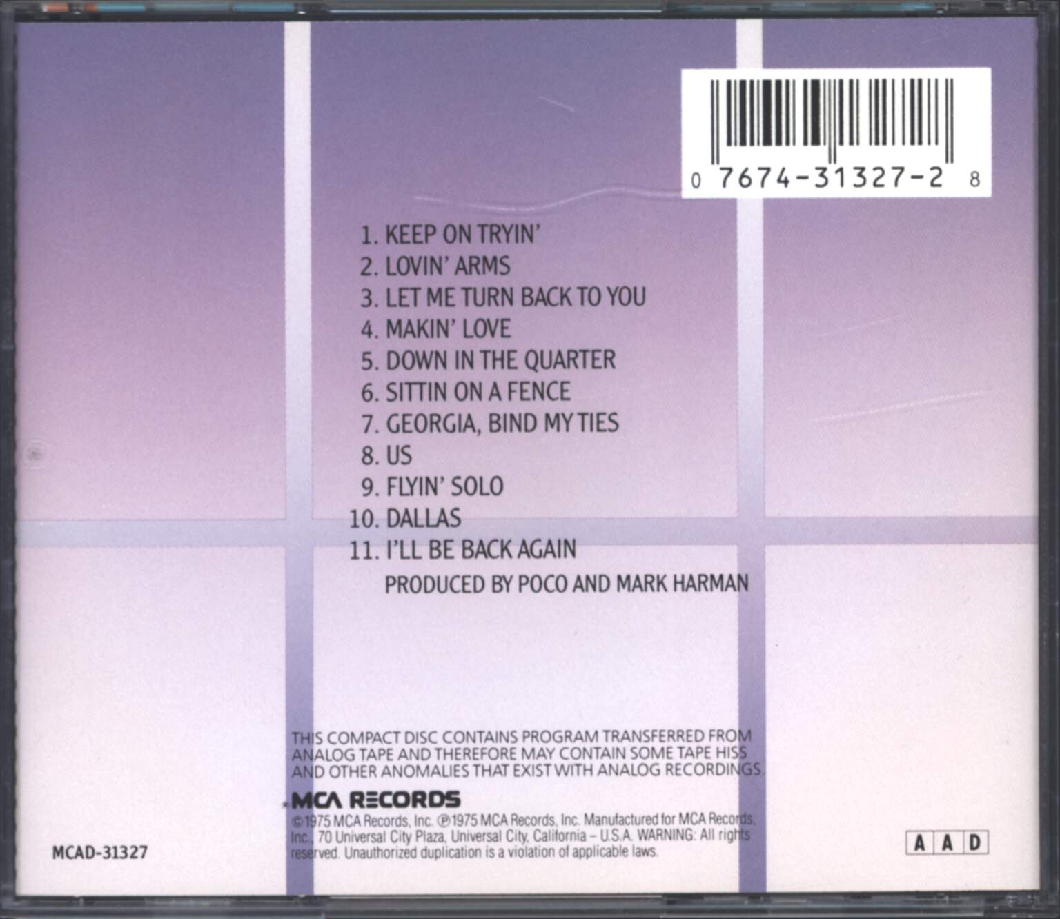 Poco: Head Over Heels, CD