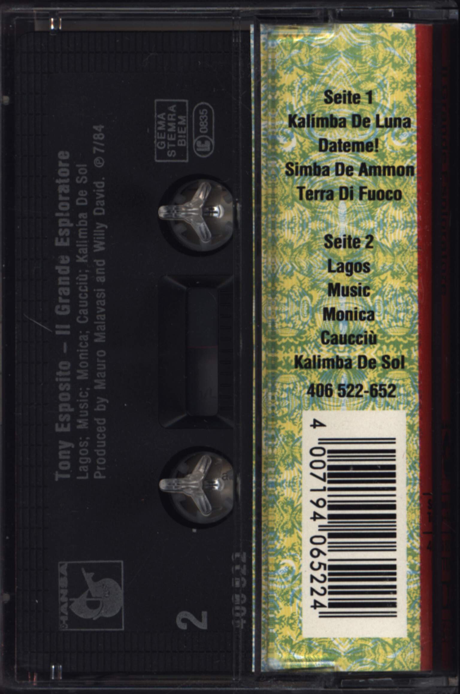 Tony Esposito: Il Grande Esploratore, Compact Cassette
