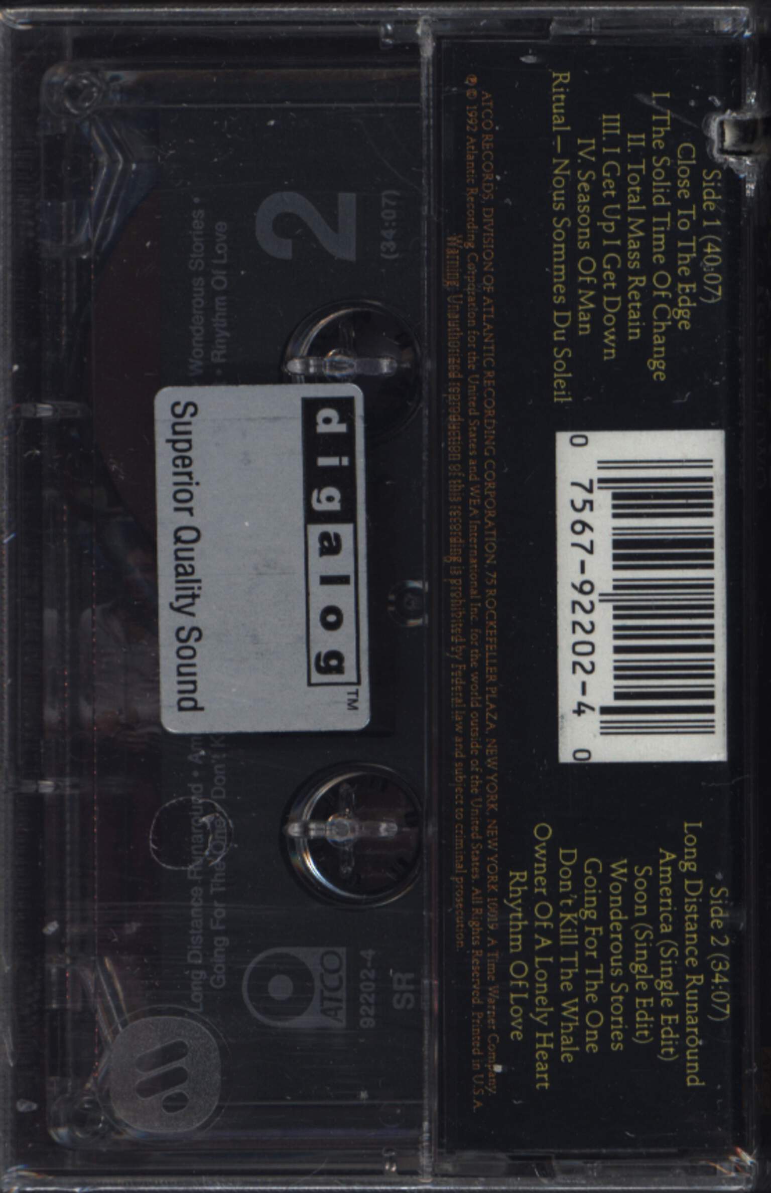 Yes: Yesstory, Compact Cassette