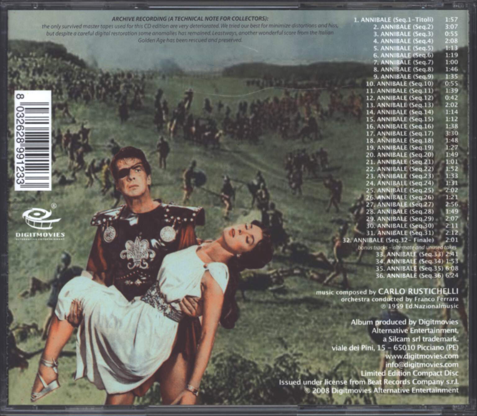 Carlo Rustichelli: Annibale (Original Soundtrack), CD