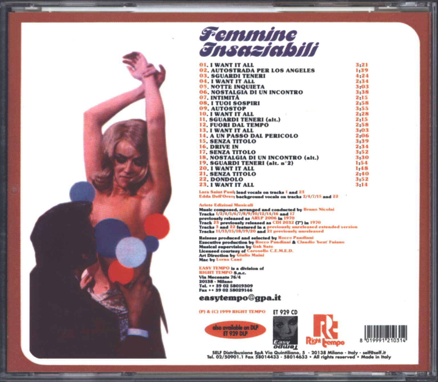 Bruno Nicolai: Femmine Insaziabili (Original Soundtrack), CD