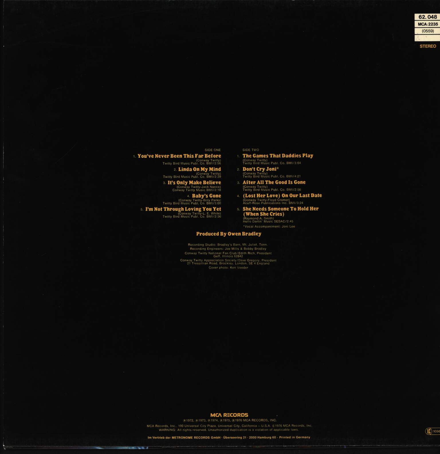 Conway Twitty: Conway Twitty's Greatest Hits Vol. II, LP (Vinyl)