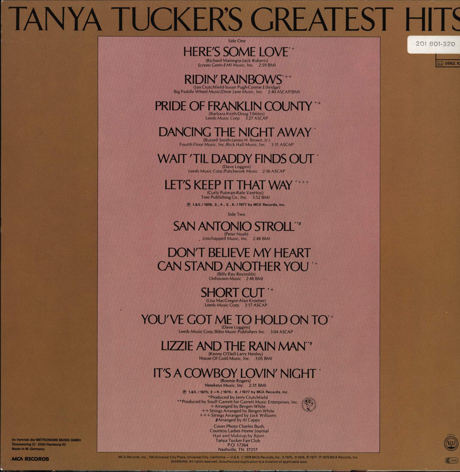 Tanya Tucker: Tanya Tucker's Greatest Hits, LP (Vinyl)