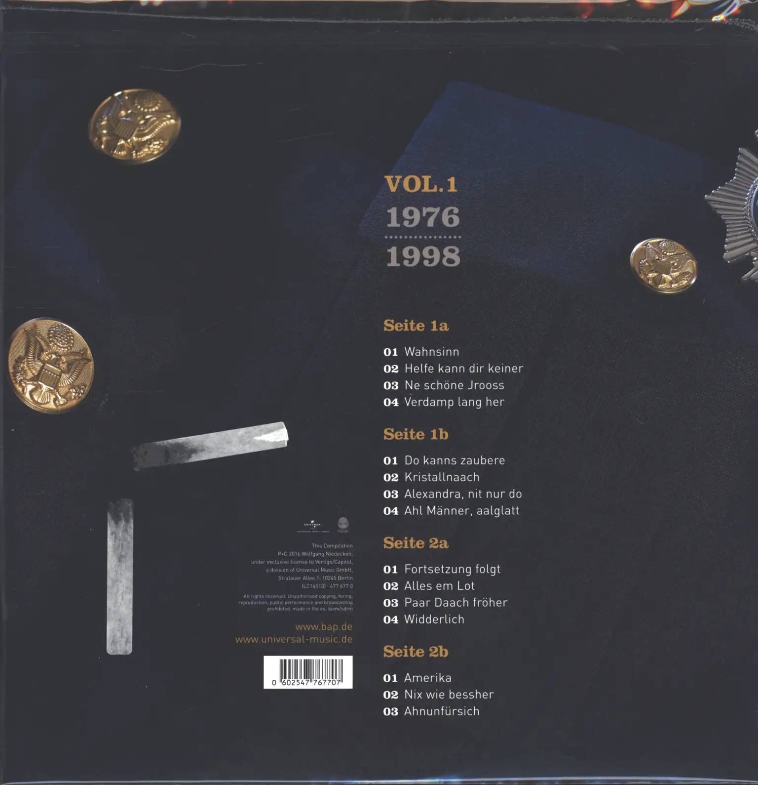 BAP: Die Beliebtesten Lieder Vol.1 1976 - 1998, 2×LP (Vinyl)