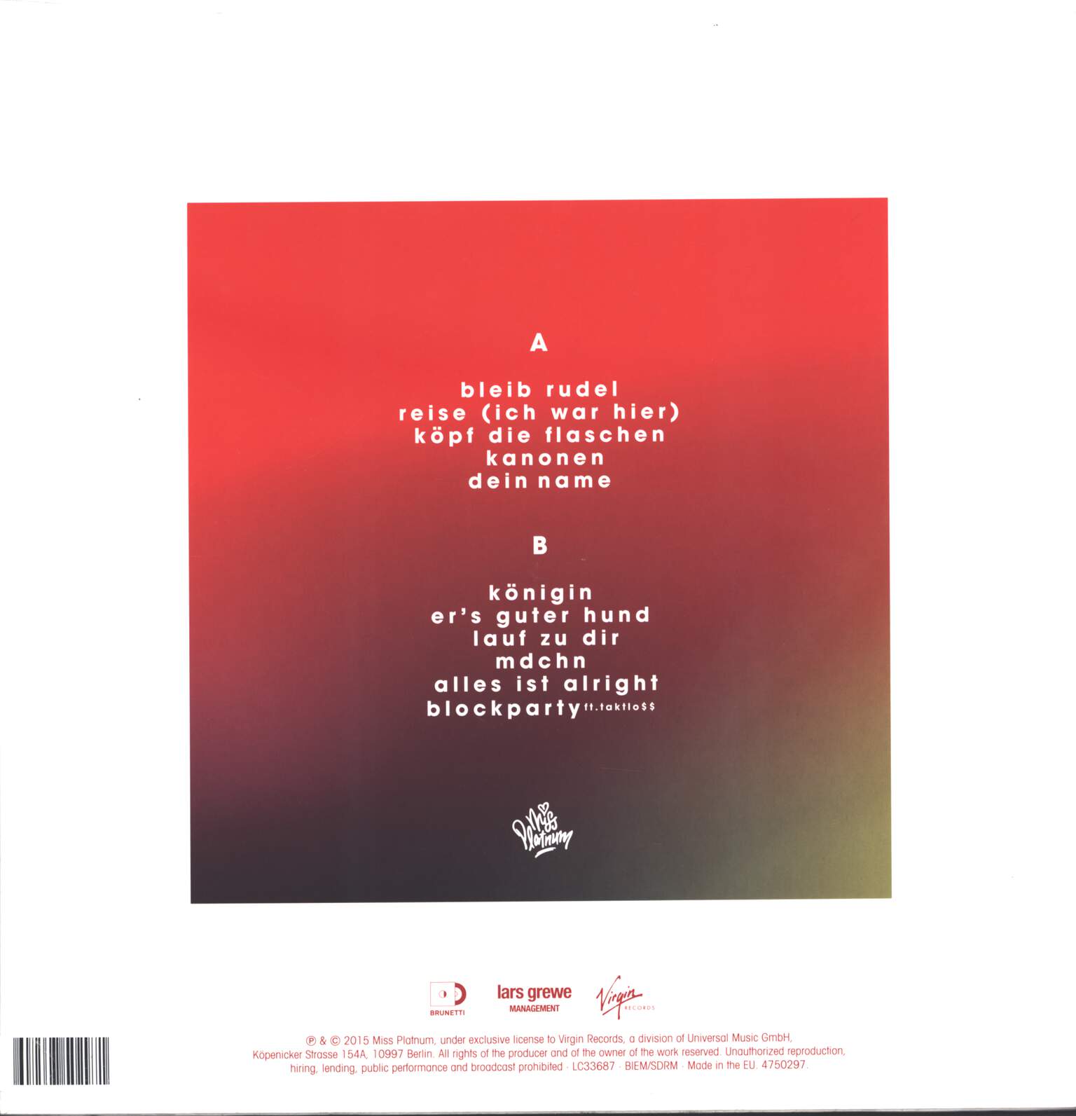 Platnum: Ich war hier, LP (Vinyl)
