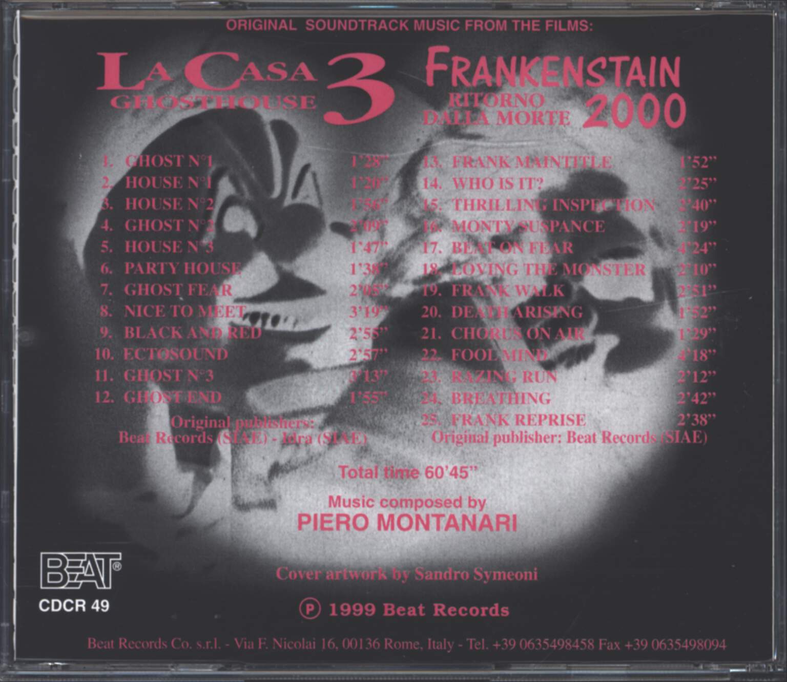 Piero Montanari: La Casa 3 - Ghosthouse / Frankenstein 2000, CD