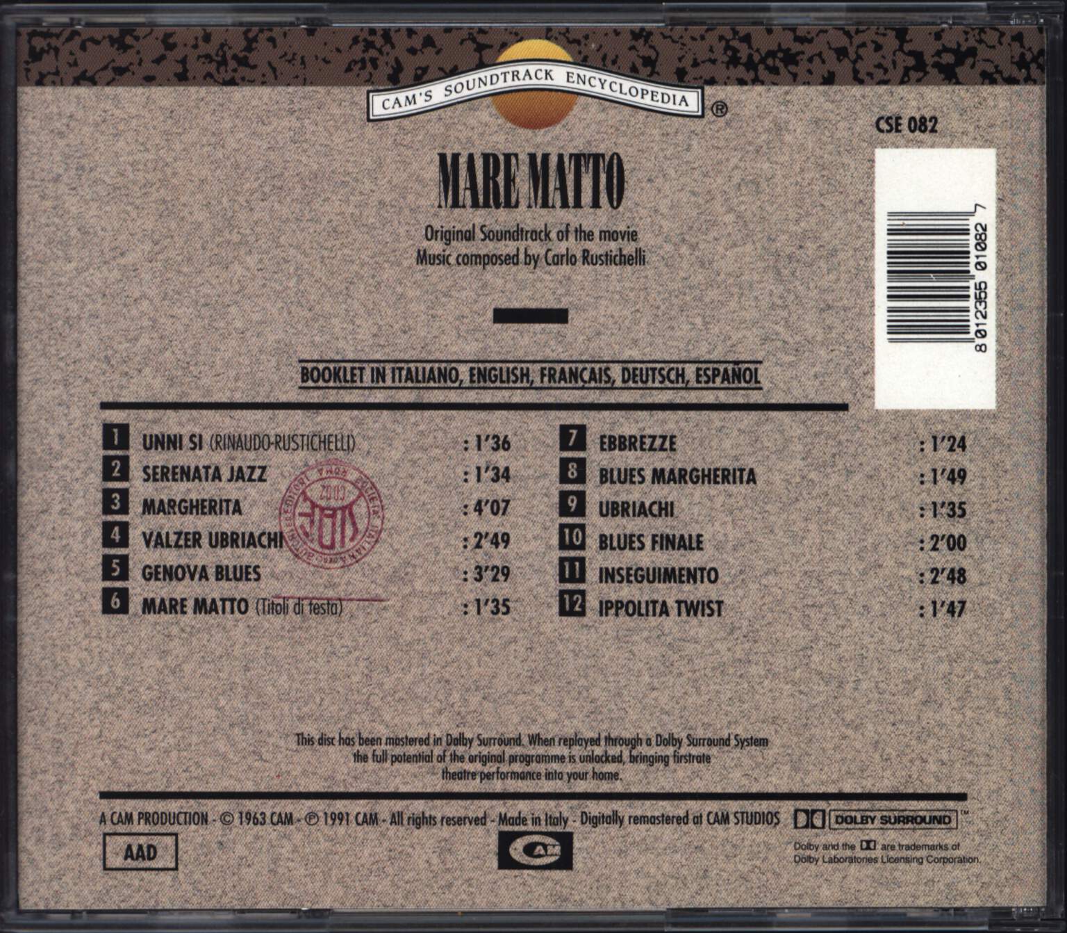 Carlo Rustichelli: Mare Matto, CD